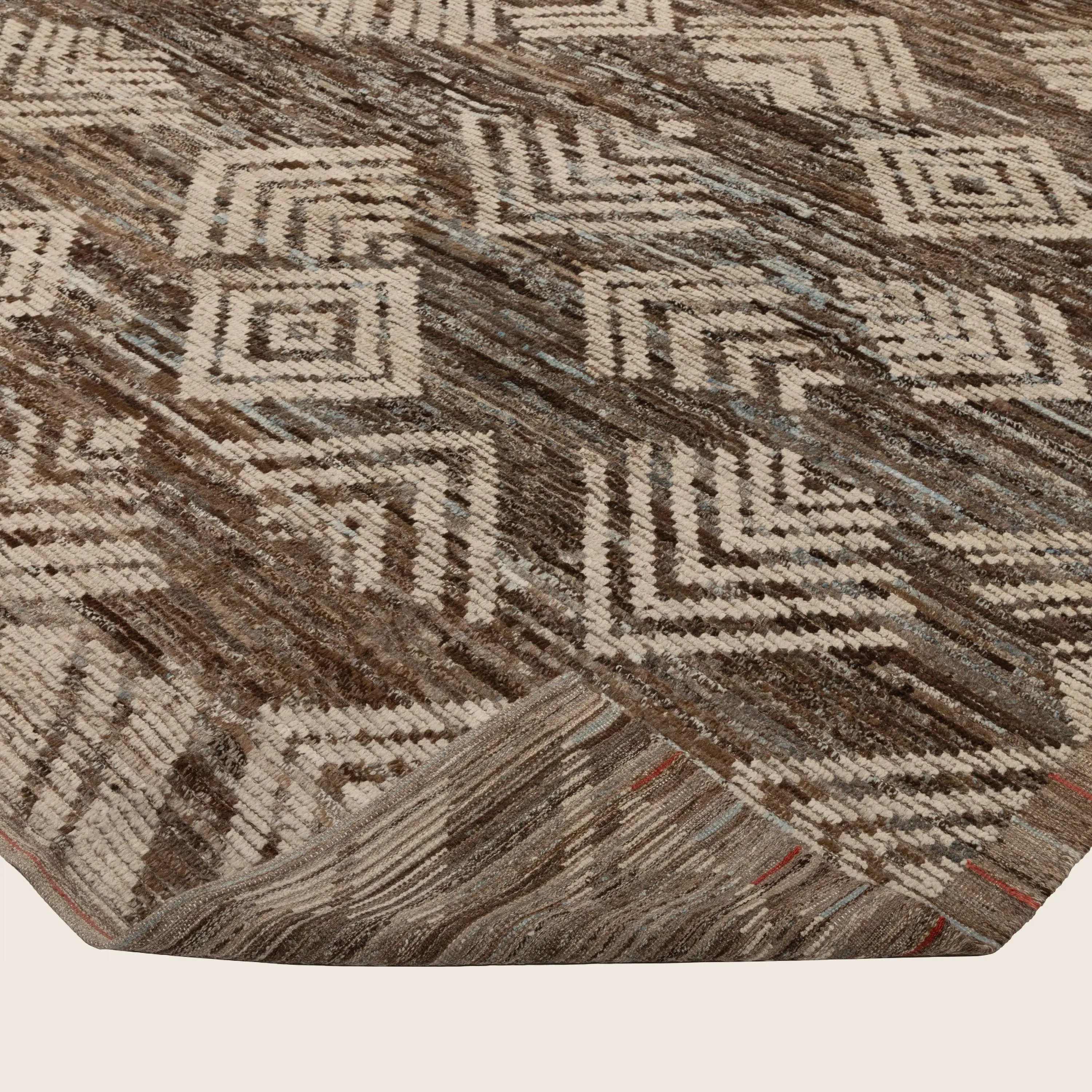 Brown Zameen Transitional Wool Rug - 10' x 14' - Image 4