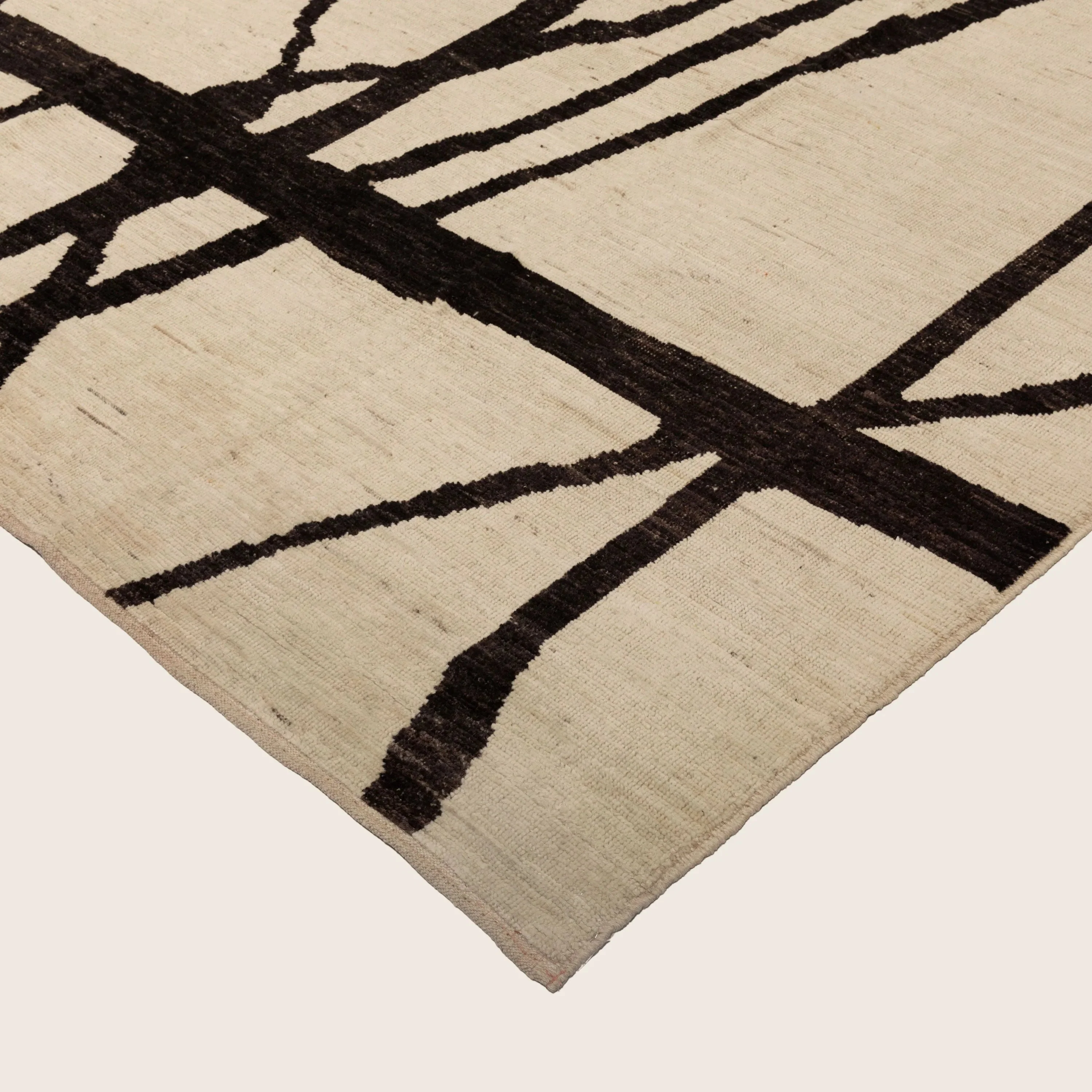 Brown & Cream Zameen Modern Wool Rug - 10'1" x 13'10" - Image 3