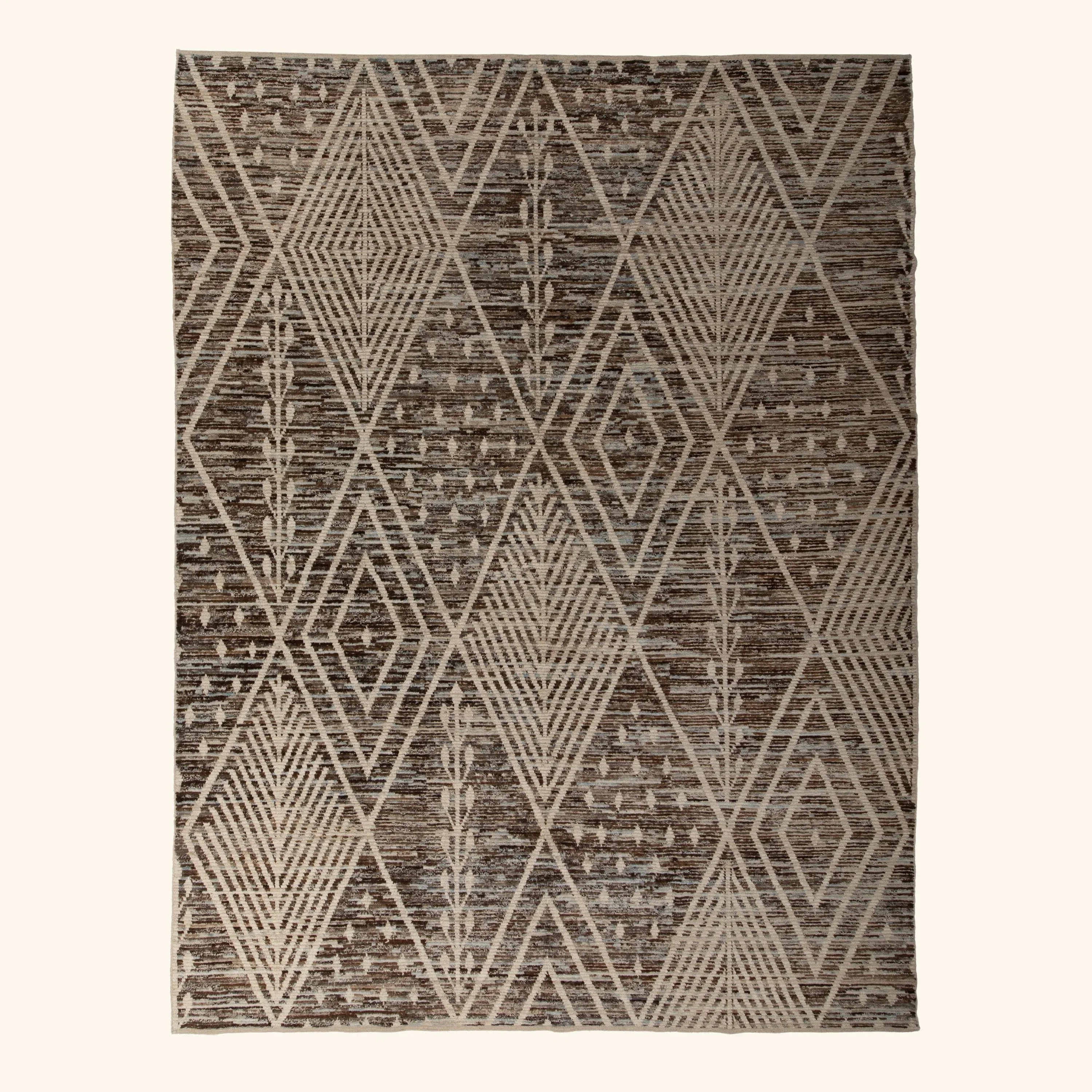 Zameen Multicolored Geometric Wool Rug - 10'1" x 13'11"