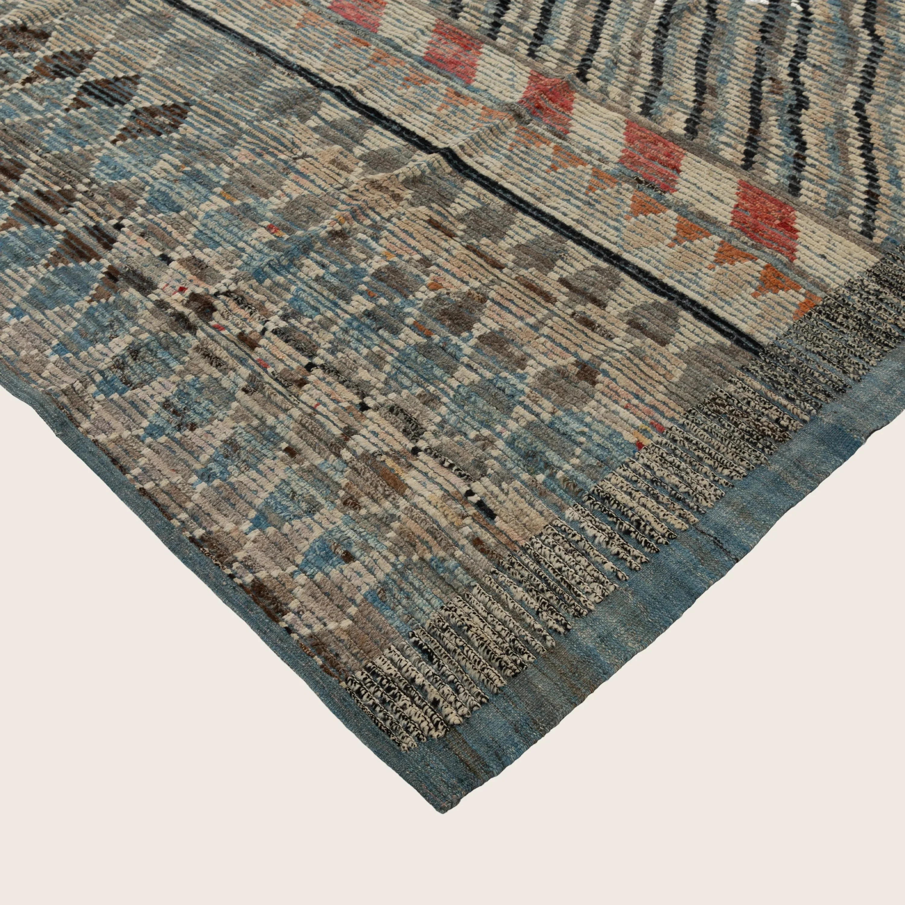 Blue Zameen Transitional Wool Rug- 11'3" x 12'6" - Image 3