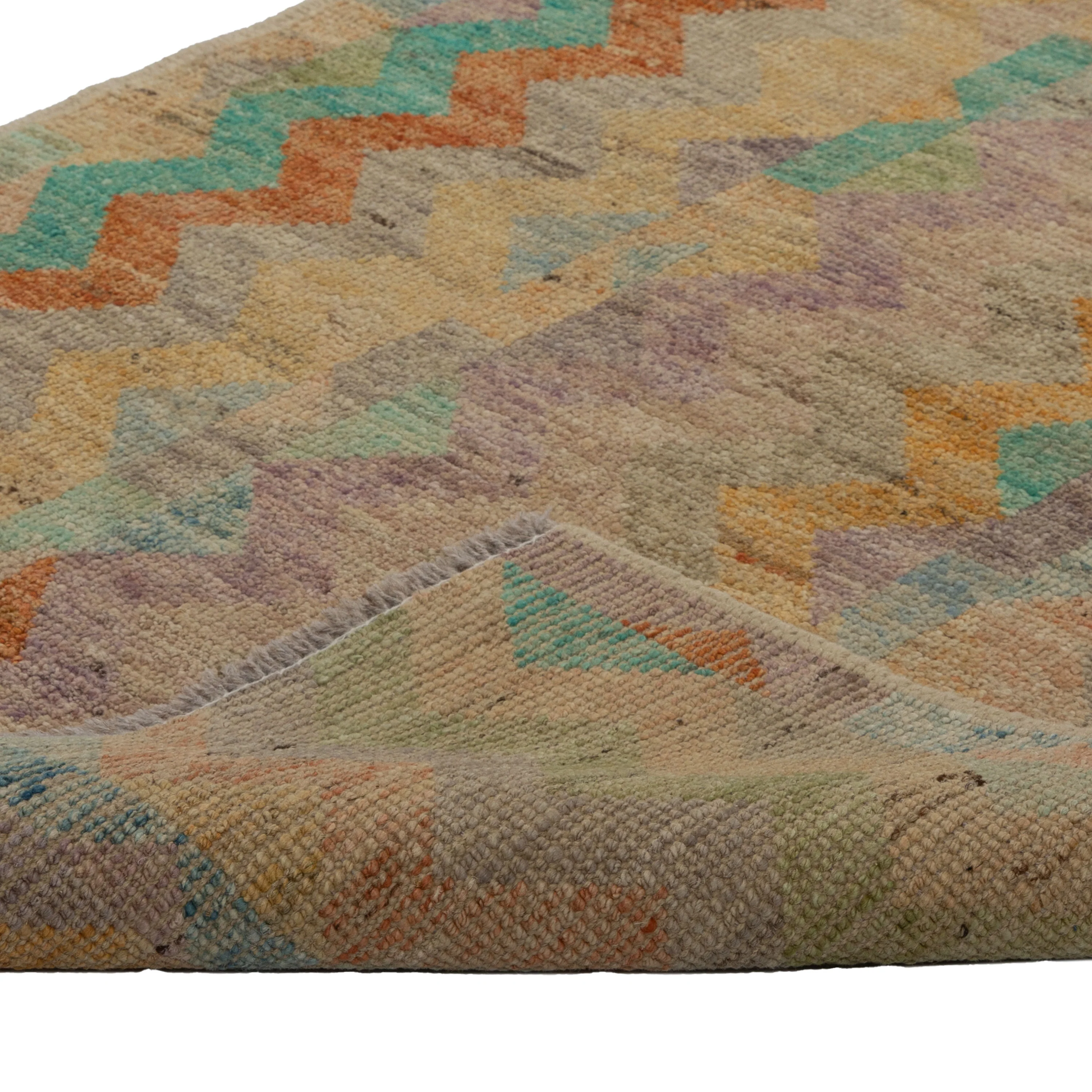 Multicolored Zameen Transitional Wool Runner - 2'11" x 9'9" - Image 4