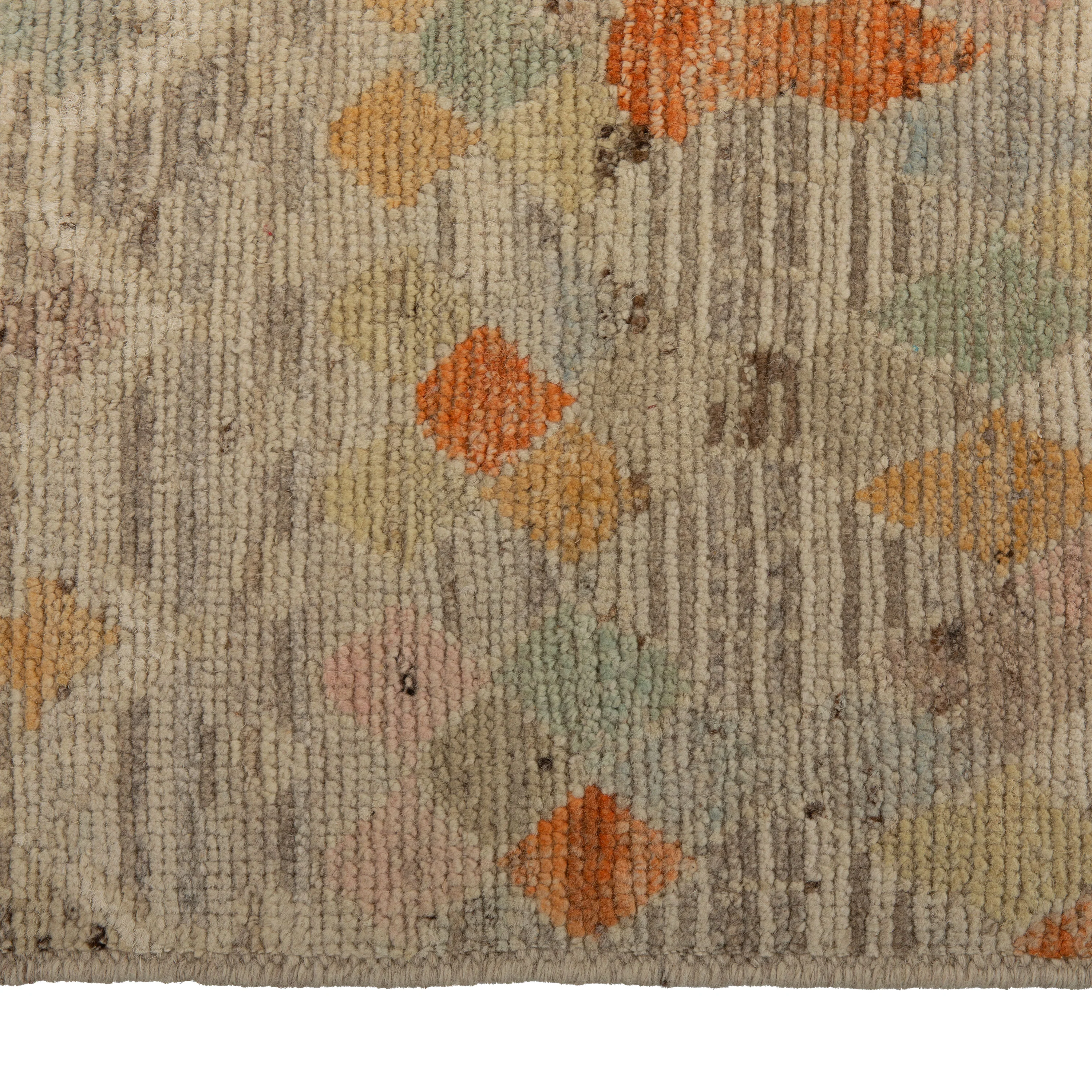 Zameen Patterned Modern Wool Rug - 3' x 12'10" - Image 5