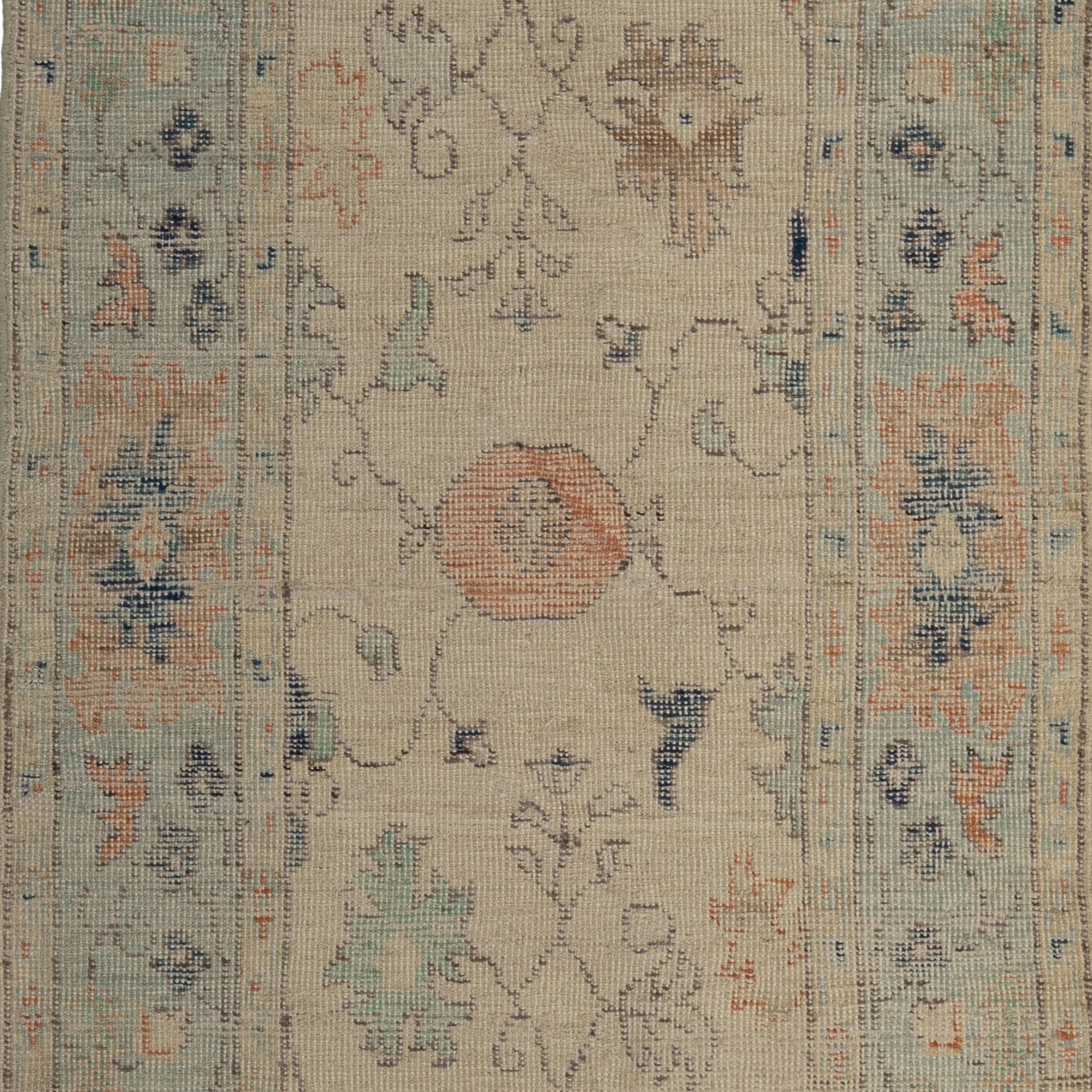 Blue Zameen Transitional Wool Rug - 3'1" x 9'5" - Image 2