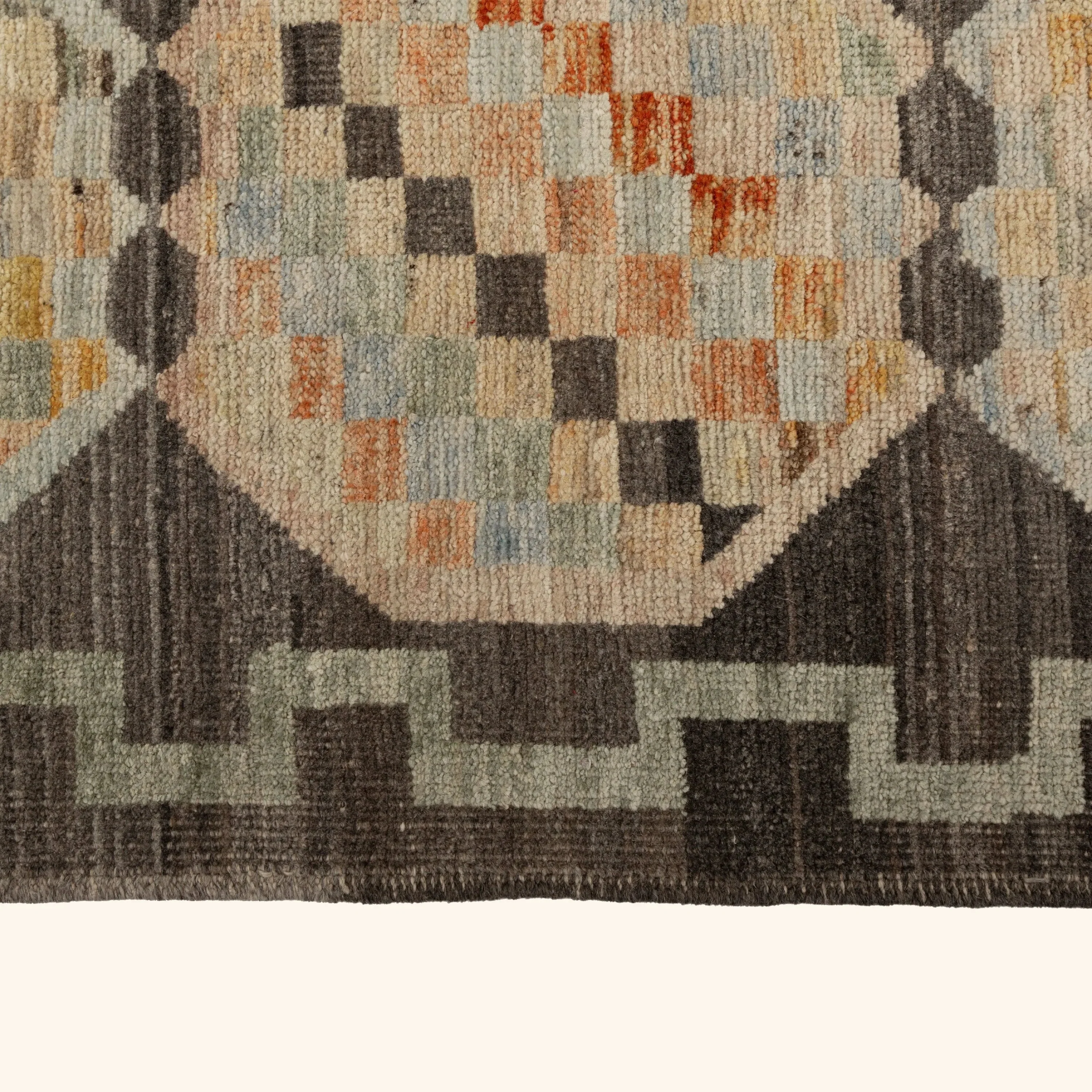 Zameen Multicolored Patterned Modern Wool Rug - 4'4" x 5'9" - Image 5