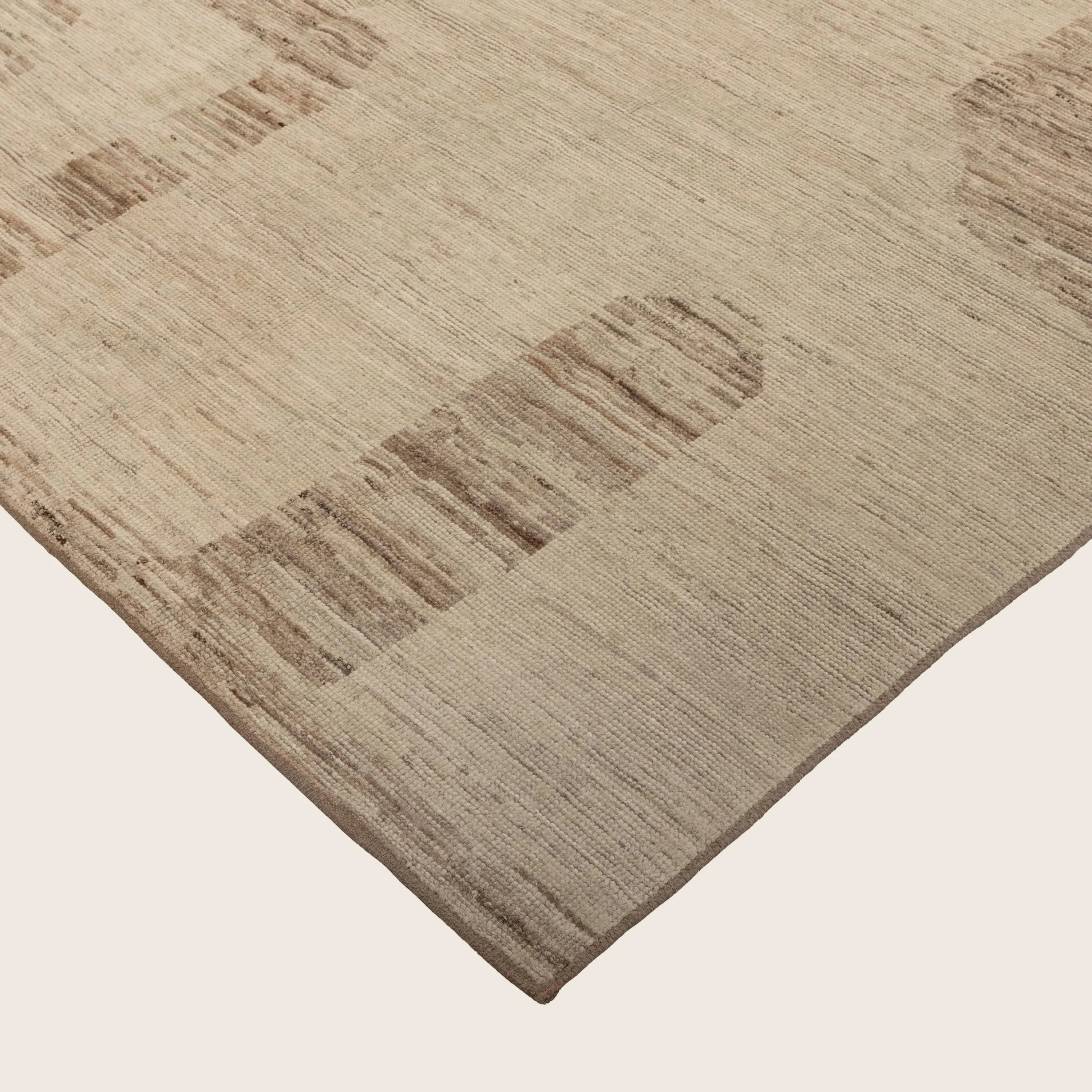 Brown & Cream Zameen Modern Wool Rug - 5'11" x 9'4" - Image 3