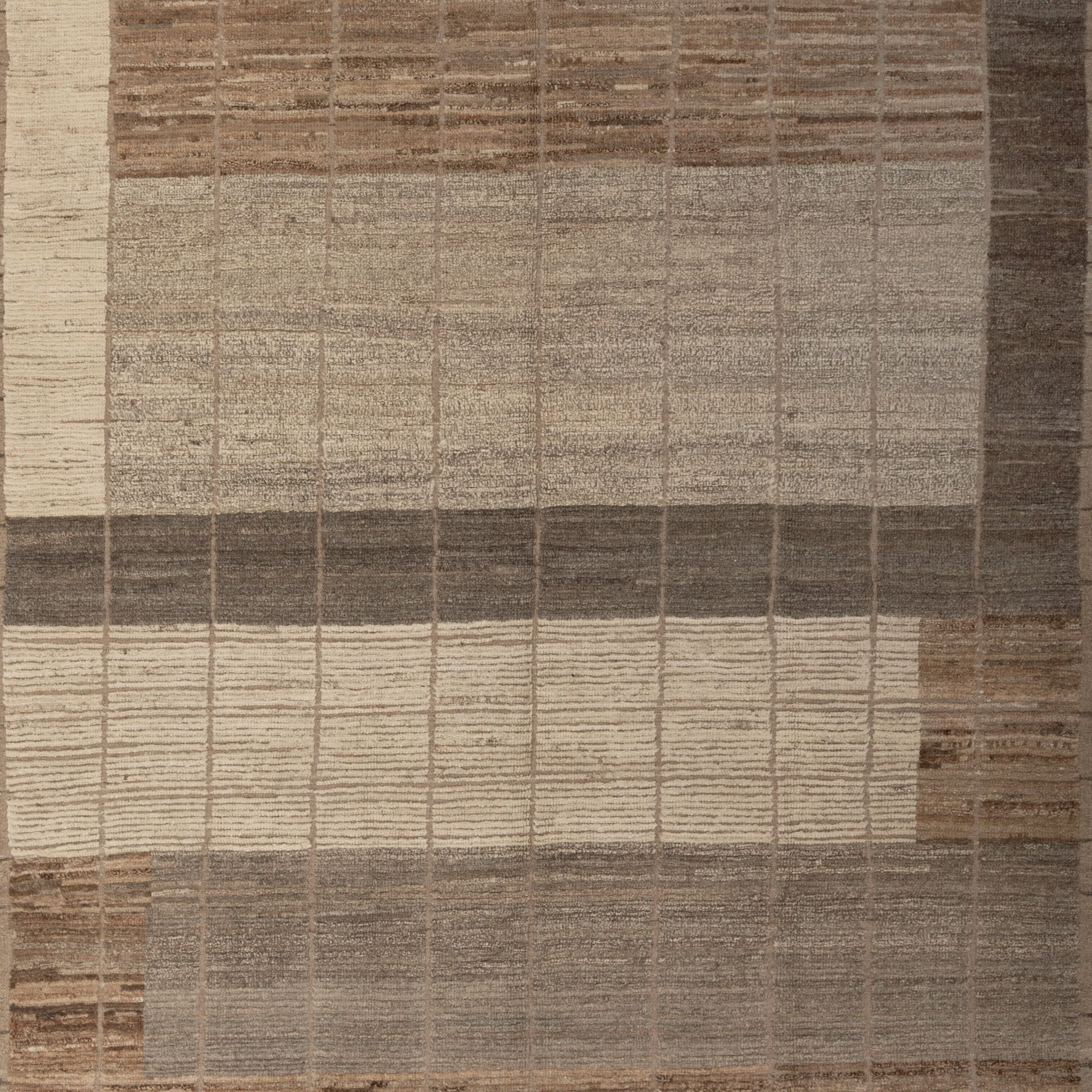 Brown Zameen Transitional Wool Rug - 6'4" x 9'6" - Image 2