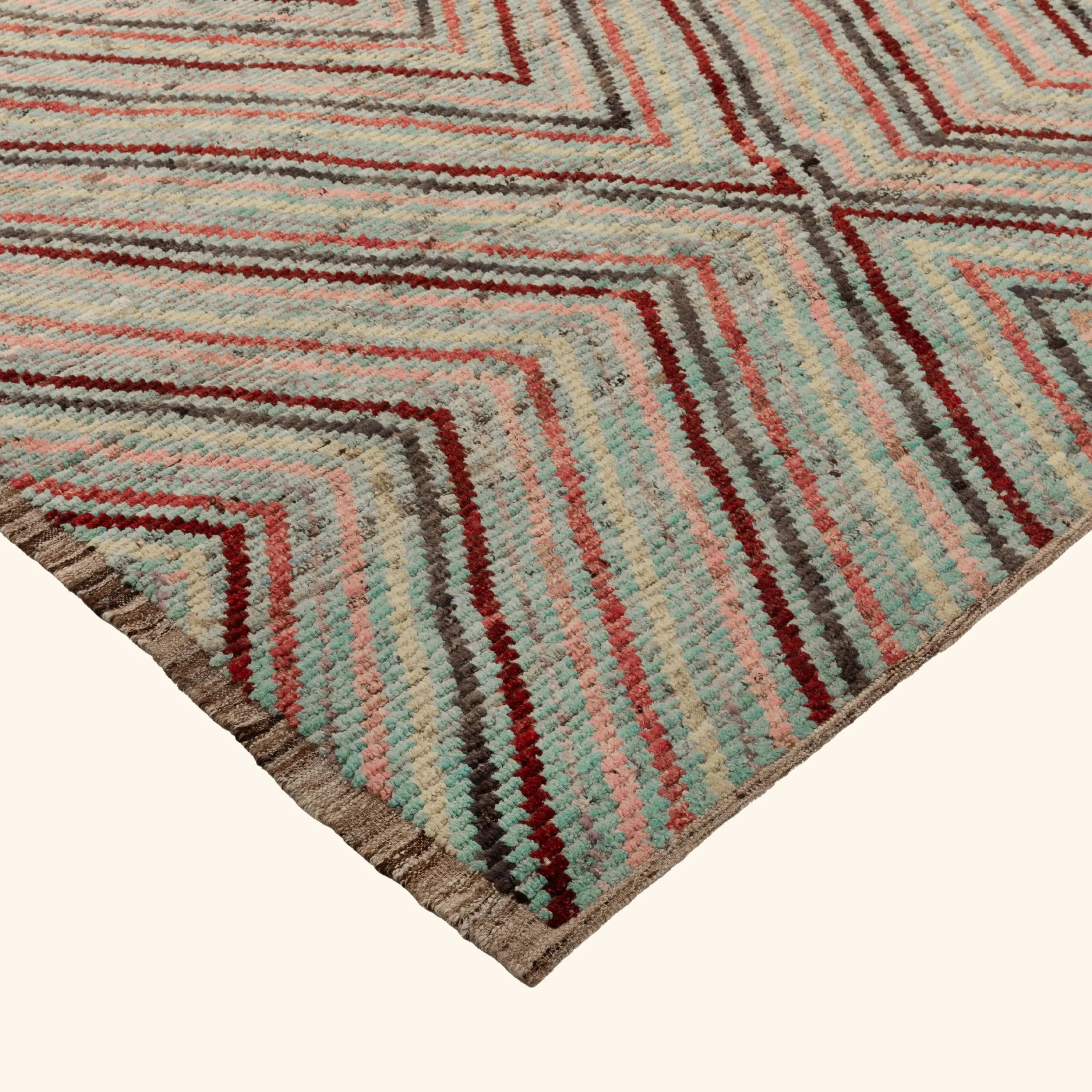 Multicolored Zameen Transitional Wool Rug - 7'2" x 9'8" - Image 3