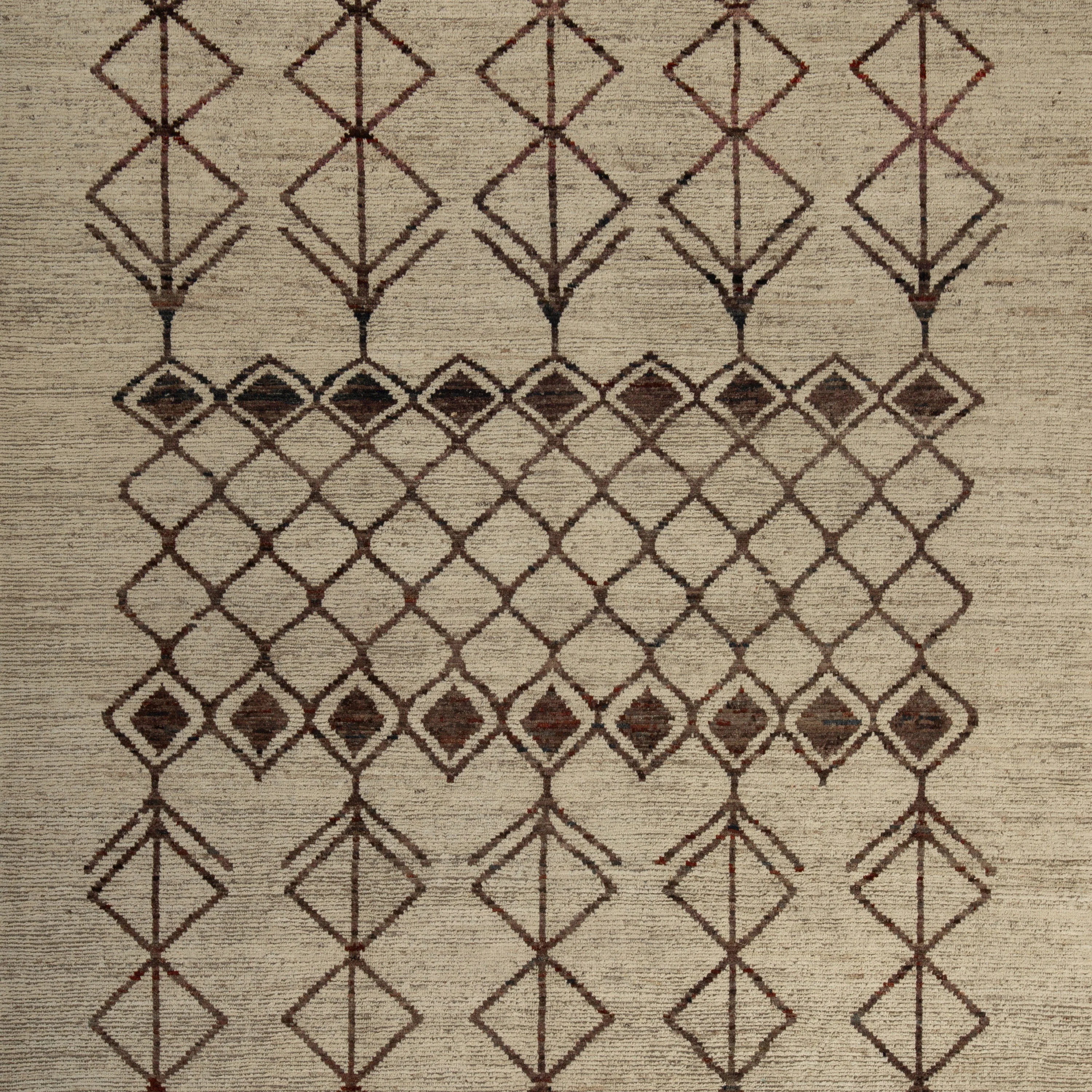 Brown & Beige Zameen Wool Rug - 8'11" x 9'10" - Image 2