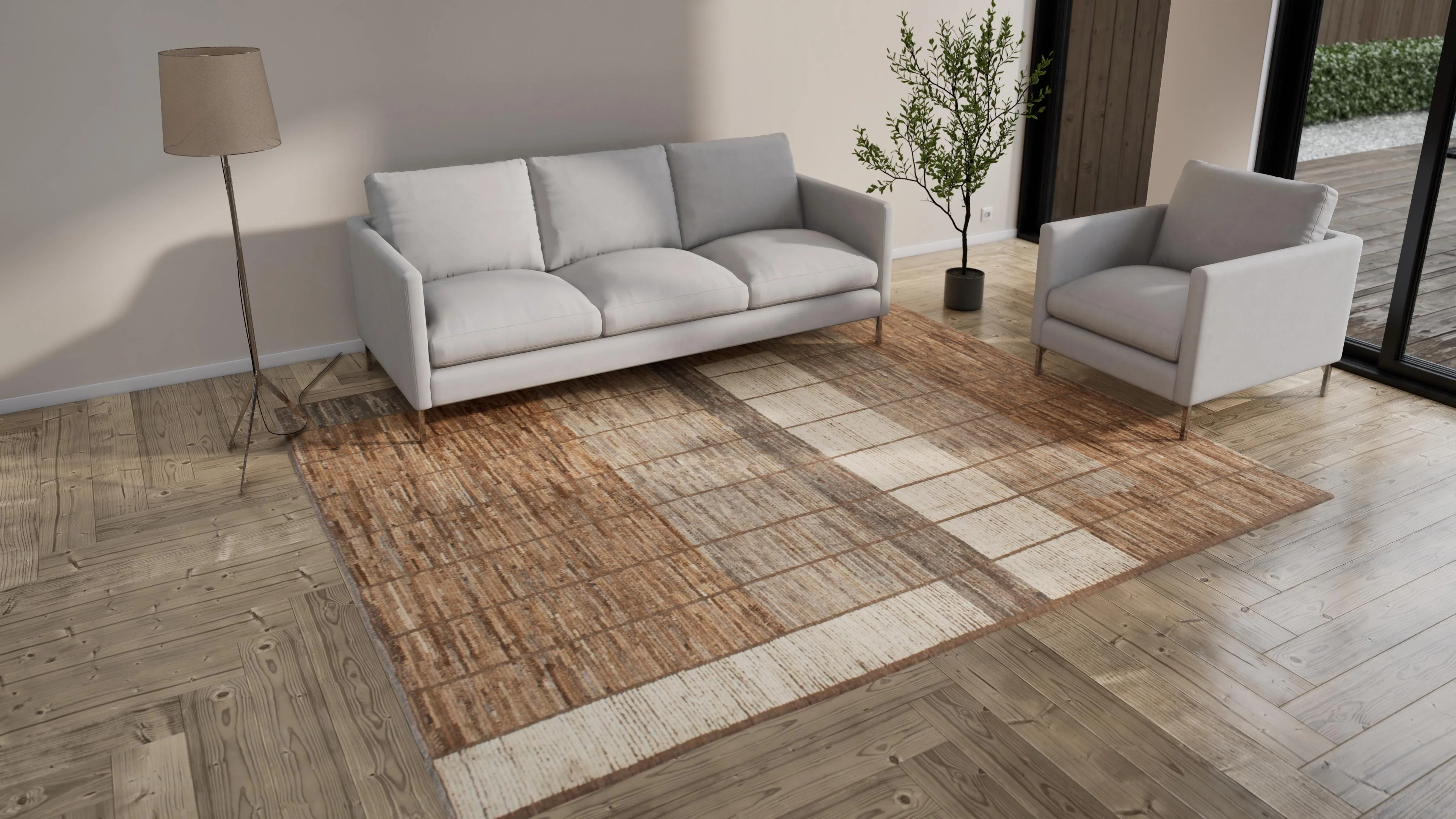 Brown Zameen Transitional Wool Rug - 8'6" x 10' - Image 8