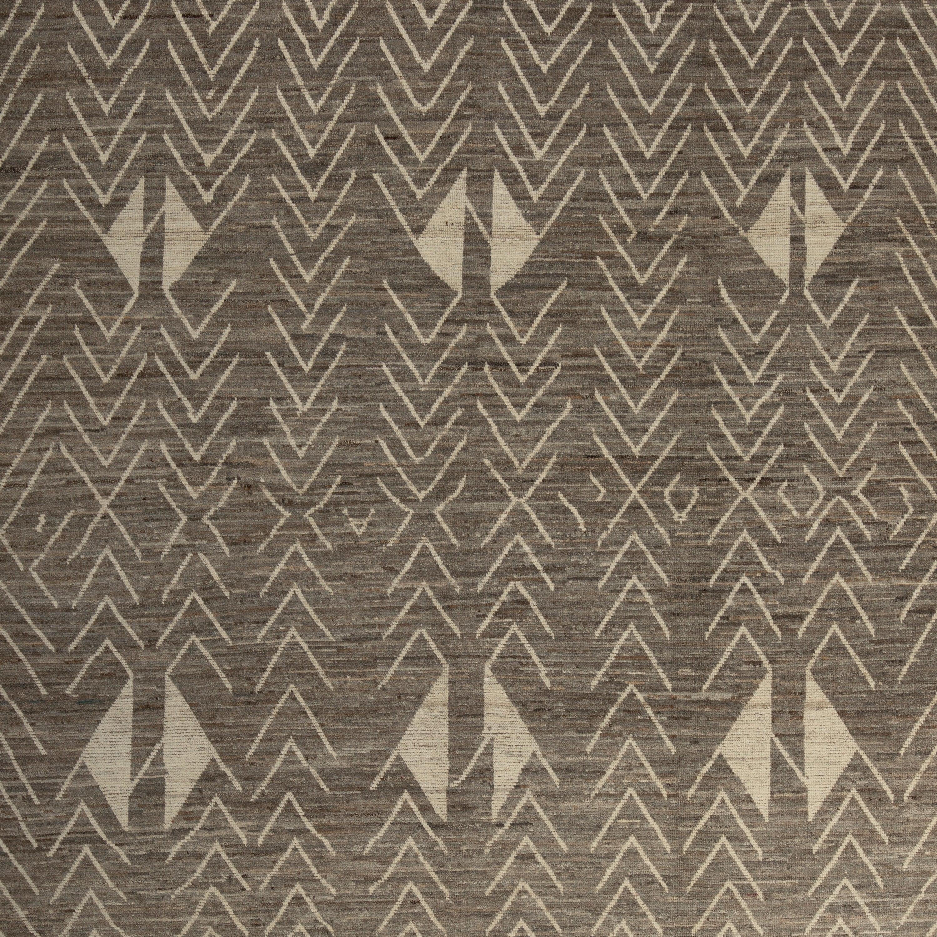 Brown Zameen Modern Wool Rug - 8'7" x 9'6" - Image 2
