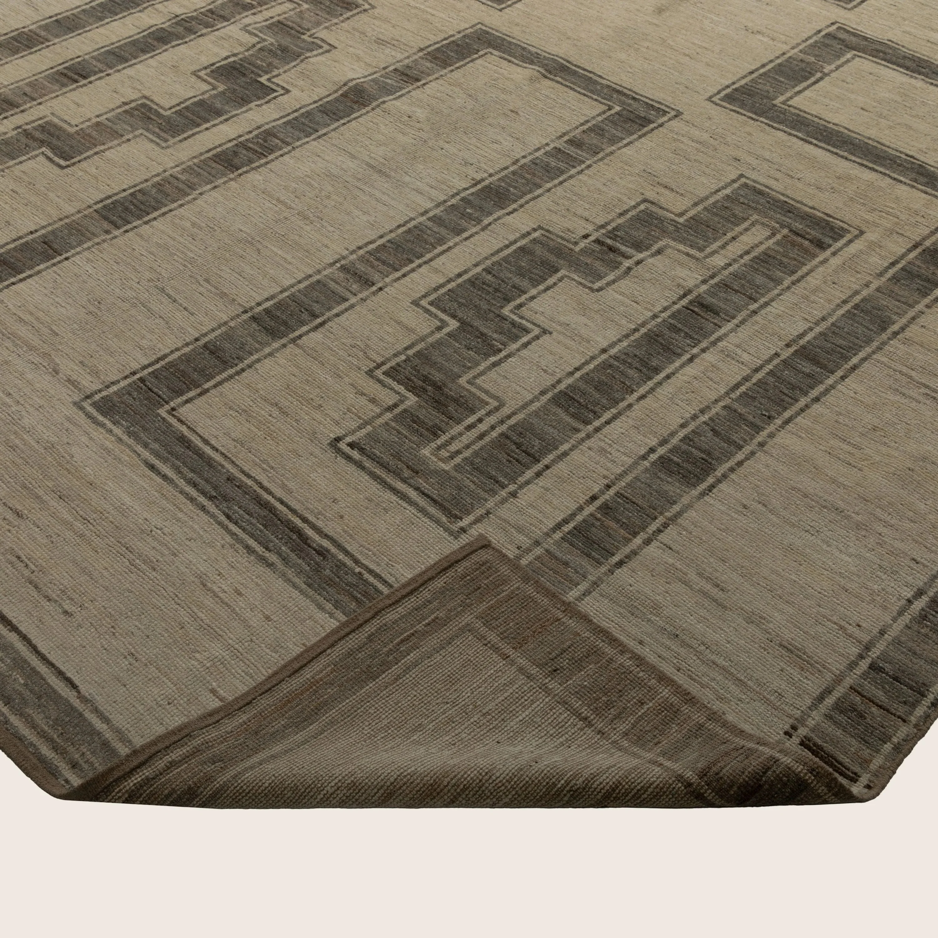 Brown Zameen Transitional Wool Rug - 9'1" x 12'9" - Image 4