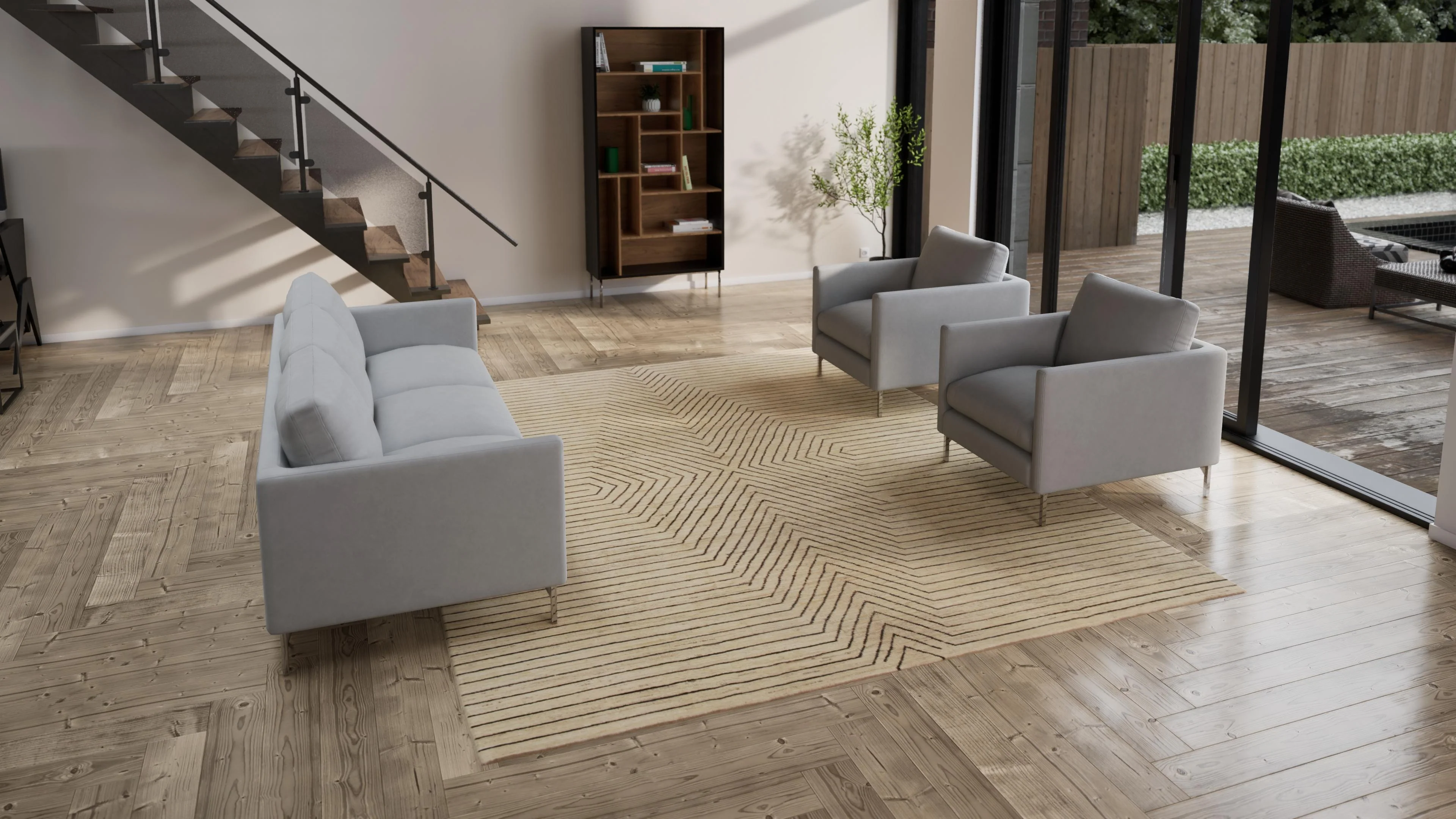 Brown and Beige Wool Rug - 9'3" x 11'5" - Image 3