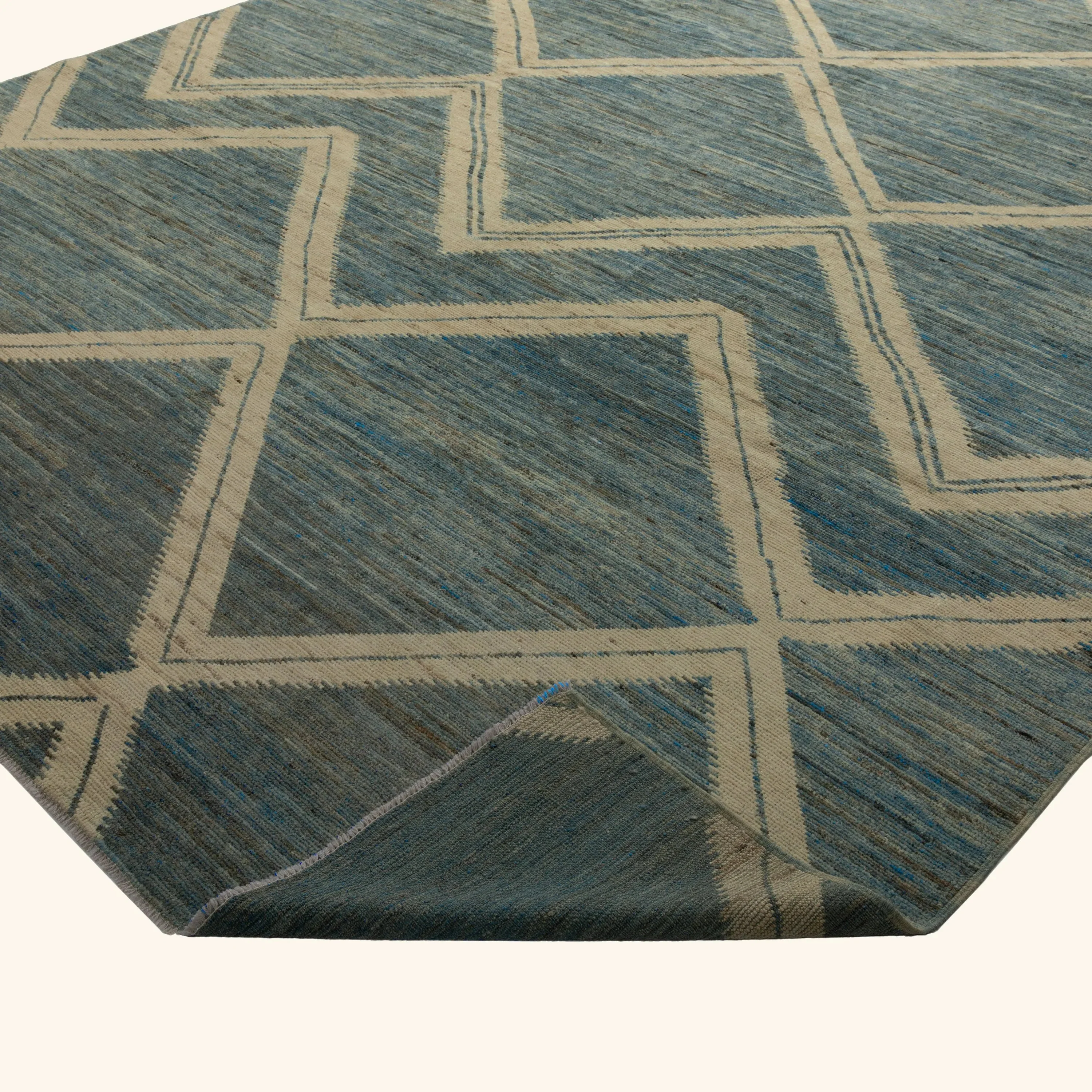 Blue Zameen Transitional Wool Rug - 9'3" x 12'2" - Image 4