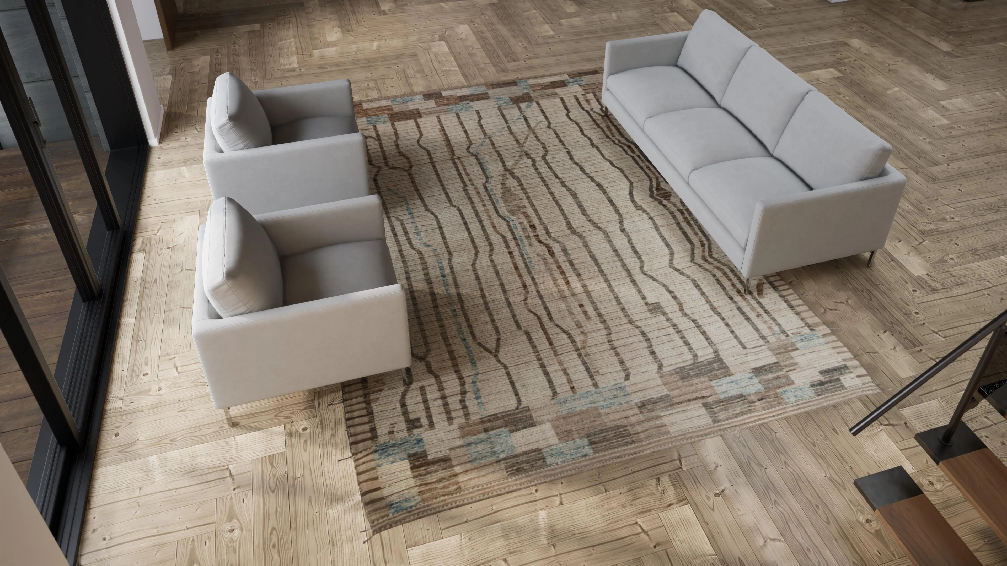 Brown Zameen Transitional Wool Rug - 9'4" x 12'8" - Image 7