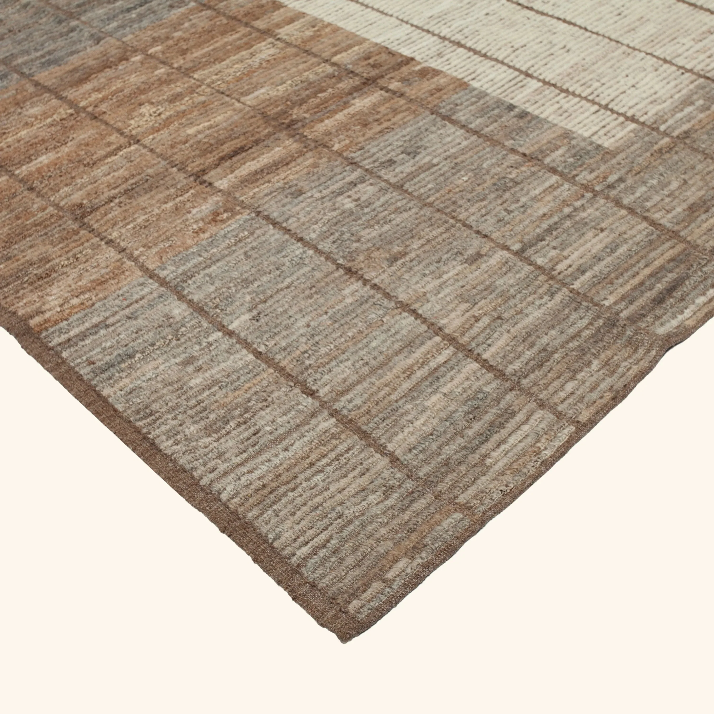 Brown Zameen Modern Wool Rug - 9'5" x 12' - Image 4