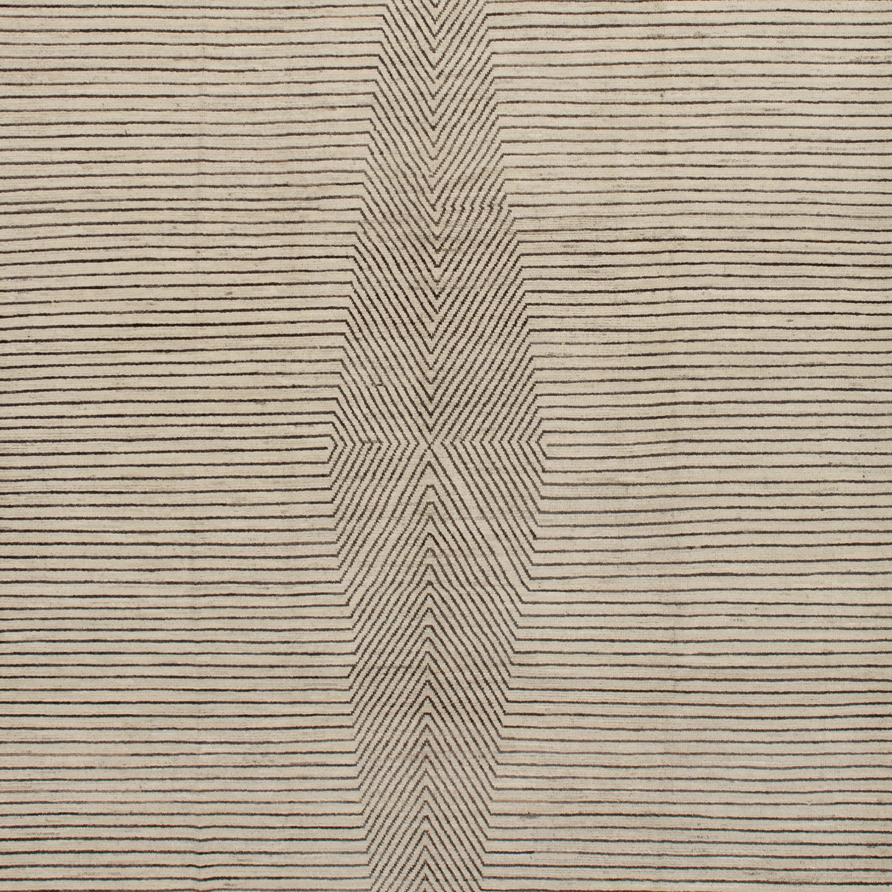 Natural White & Black Zameen Wool Rug - 9'5" x 12'3" - Image 2