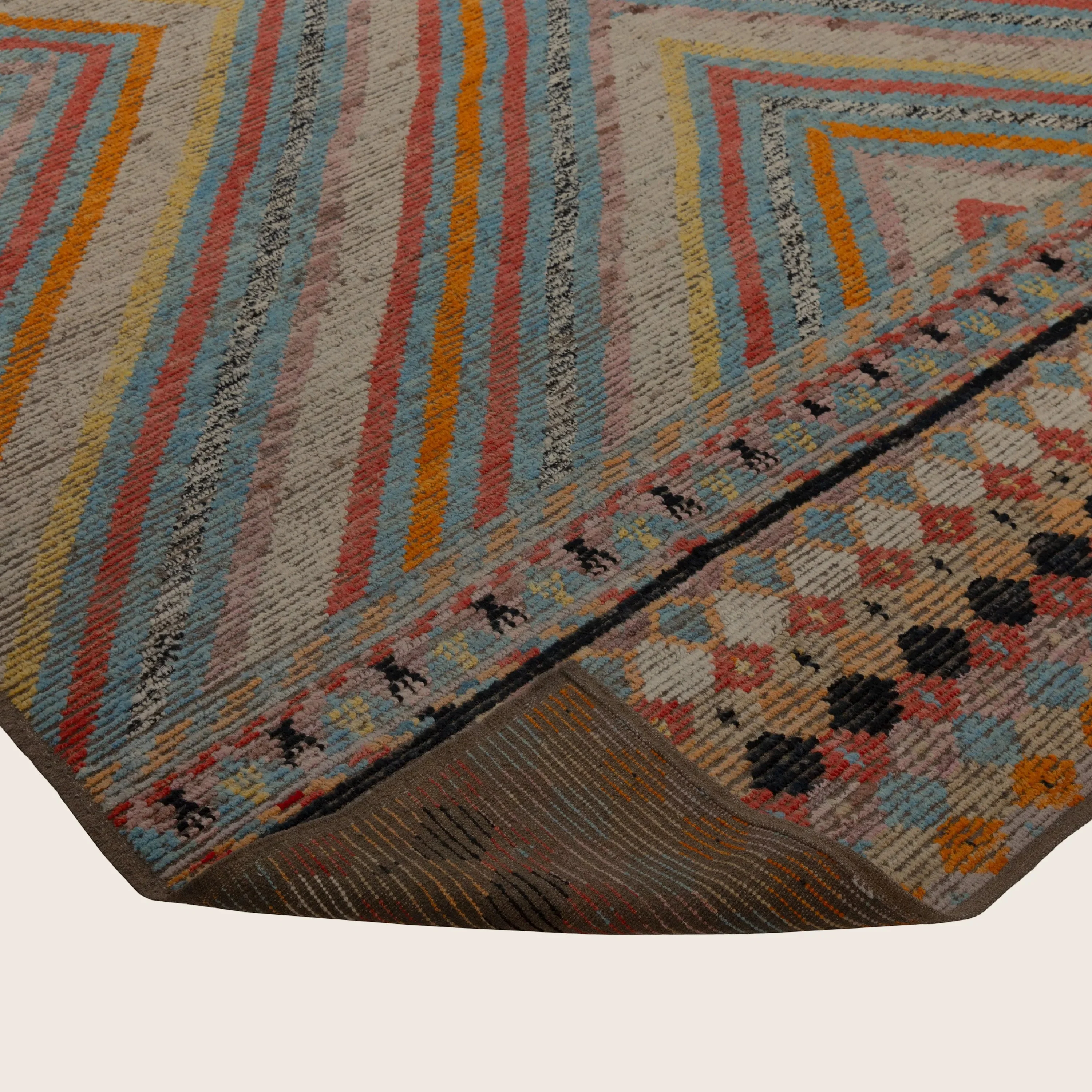 Multicolored Zameen Transitional Wool Rug - 9'6" x 12' - Image 5