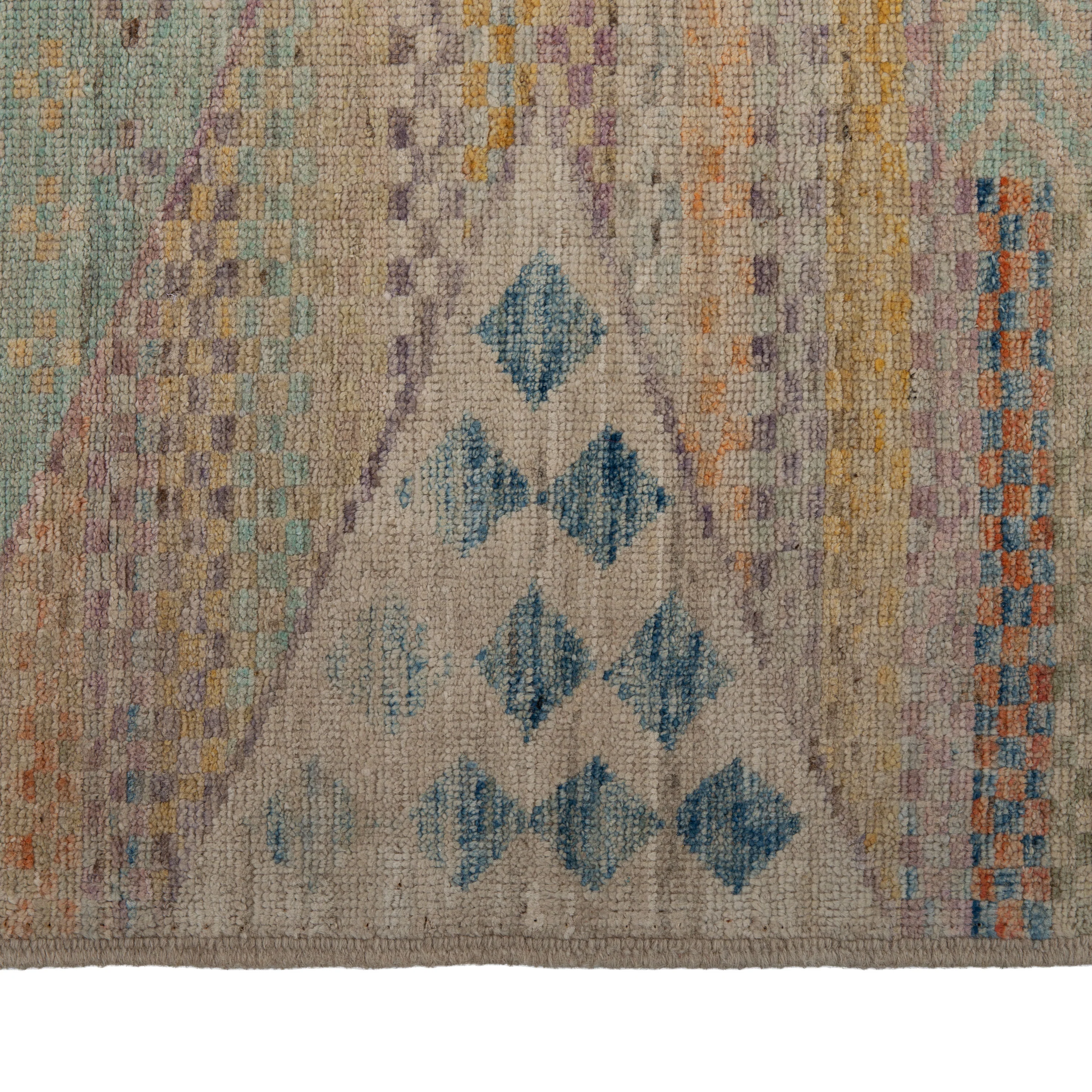 Multicolored Transitional Wool Rug - 4'3" x 5'8" - Image 5