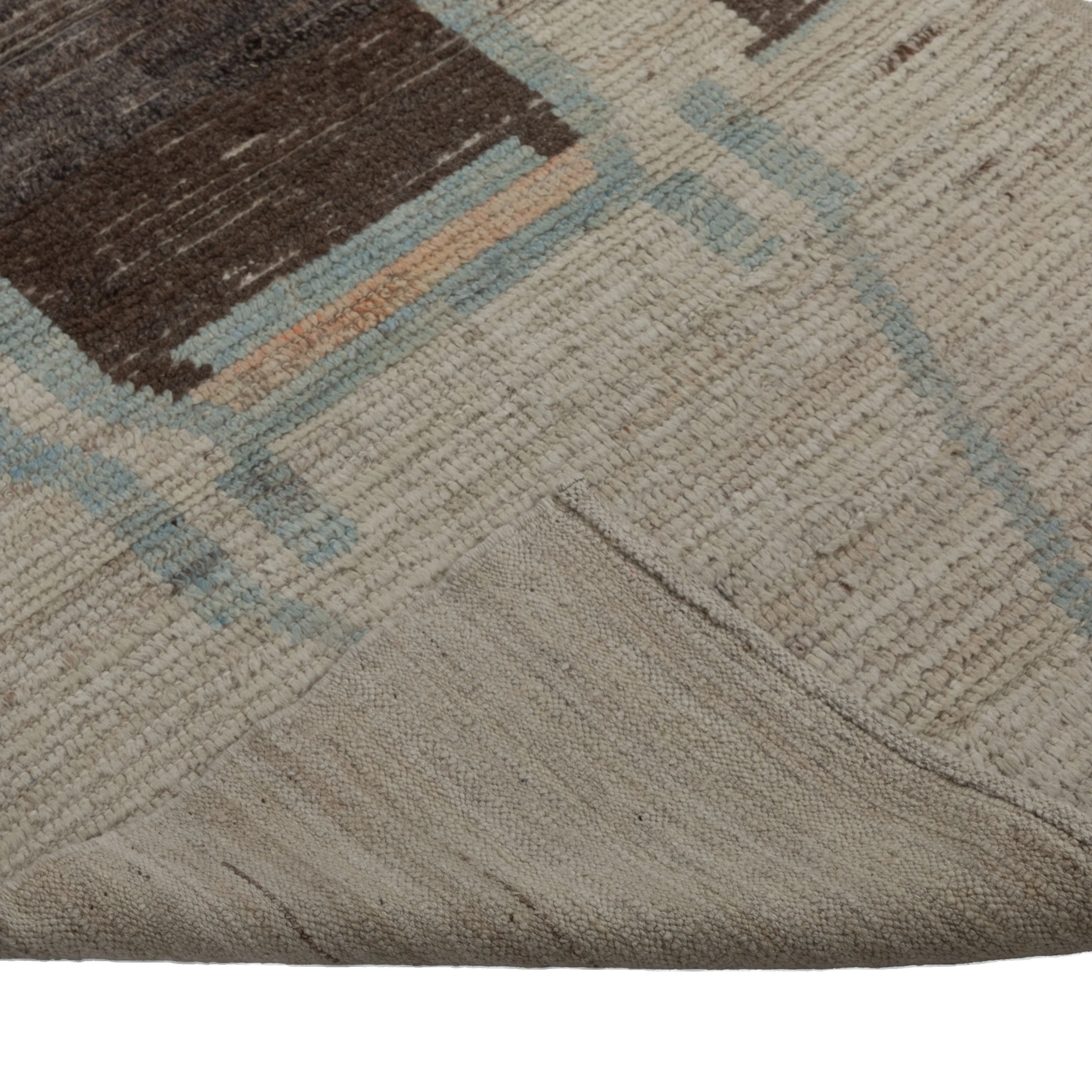 Brown Zameen Transitional Wool Runner - 3'4" x 12'11" - Image 4