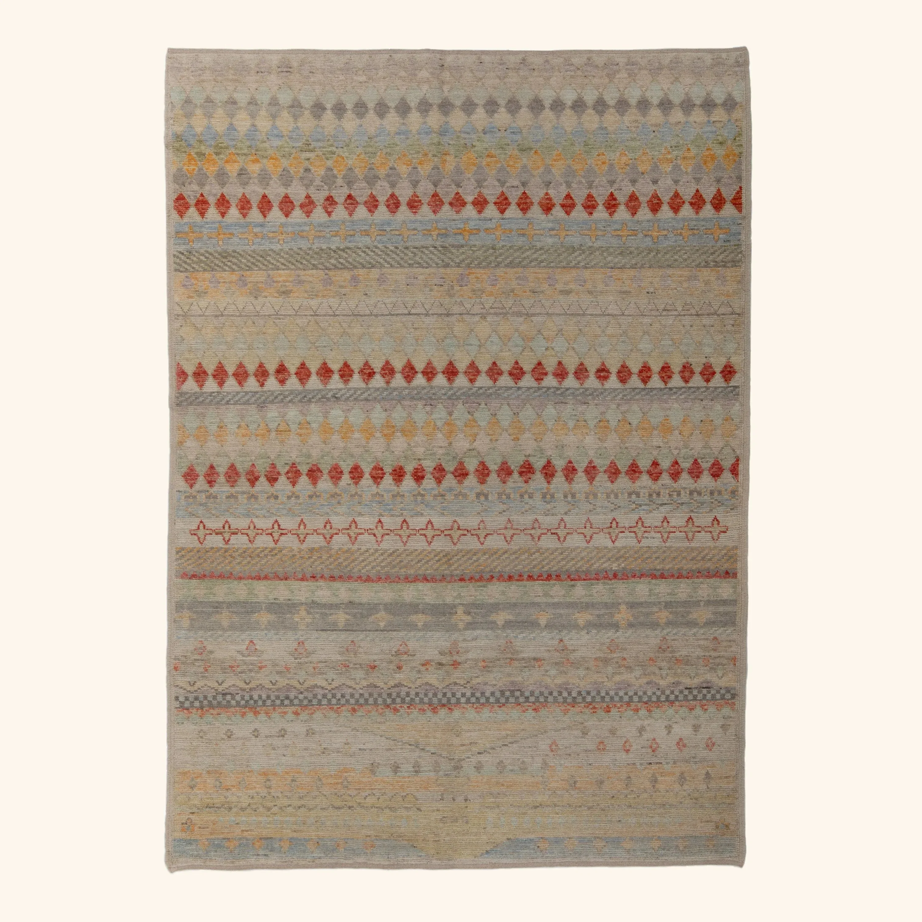 Multicolored Transitional Wool Rug - 6'11" x 9'7"