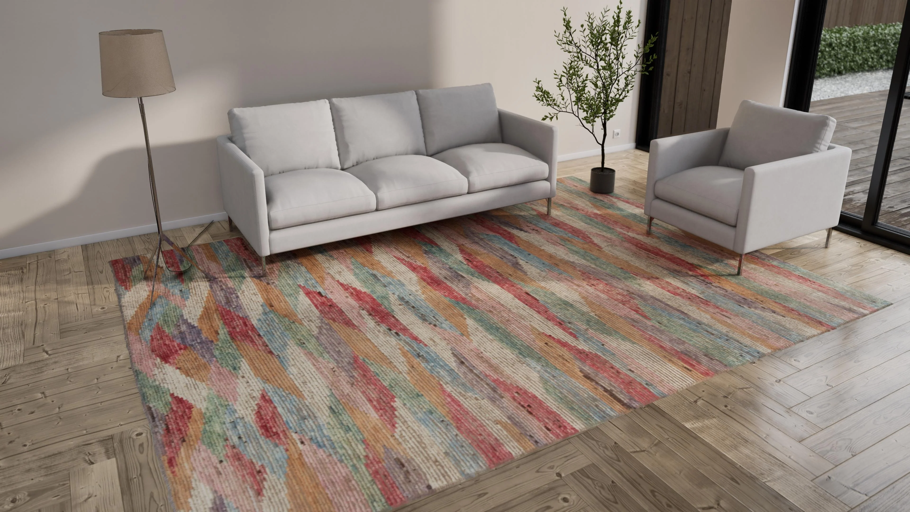 Pink Zameen Transitional Wool Rug - 9'3" x 12'3" - Image 8