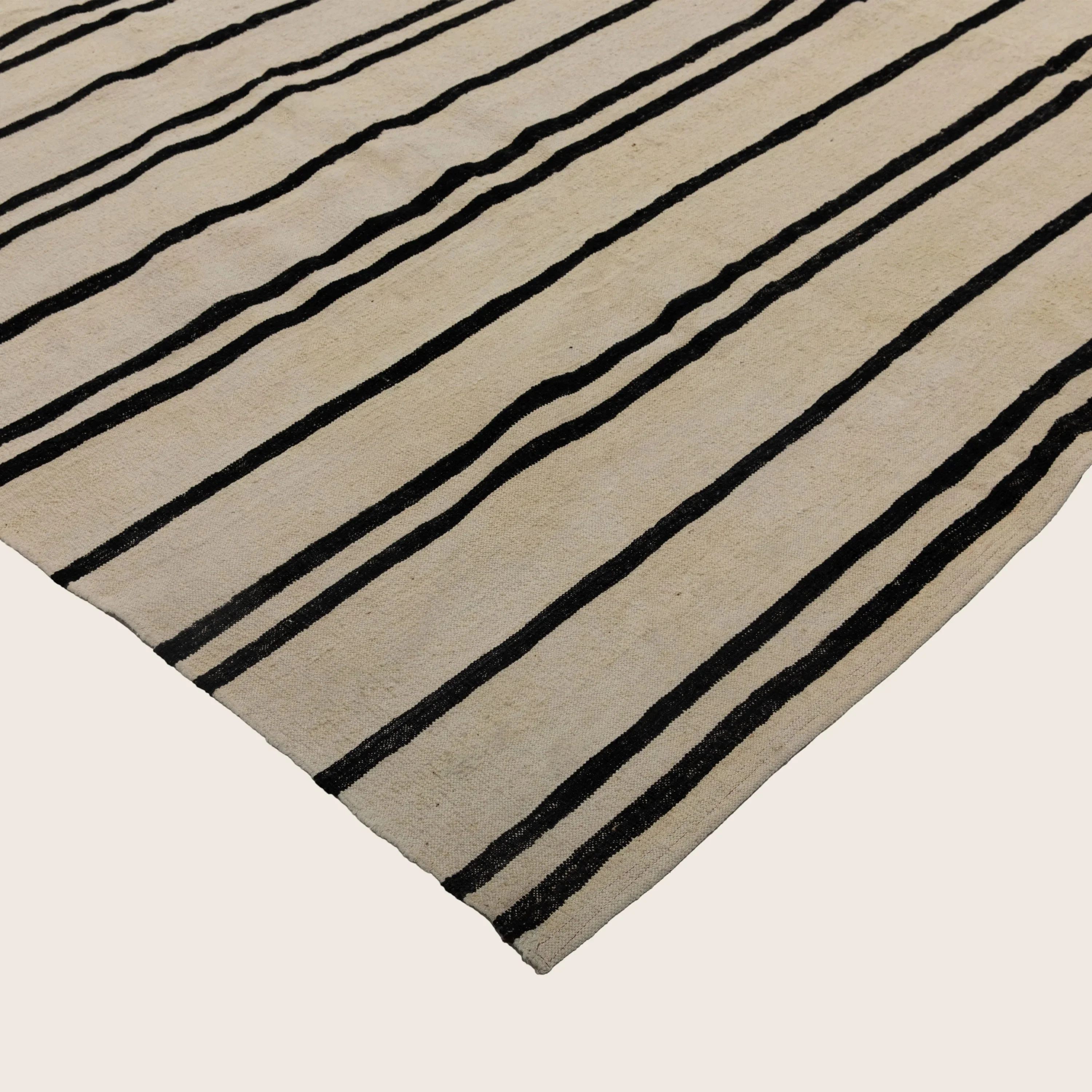 Black Zameen Striped Transitional Wool Rug - 12'7" x 17'6" - Image 3