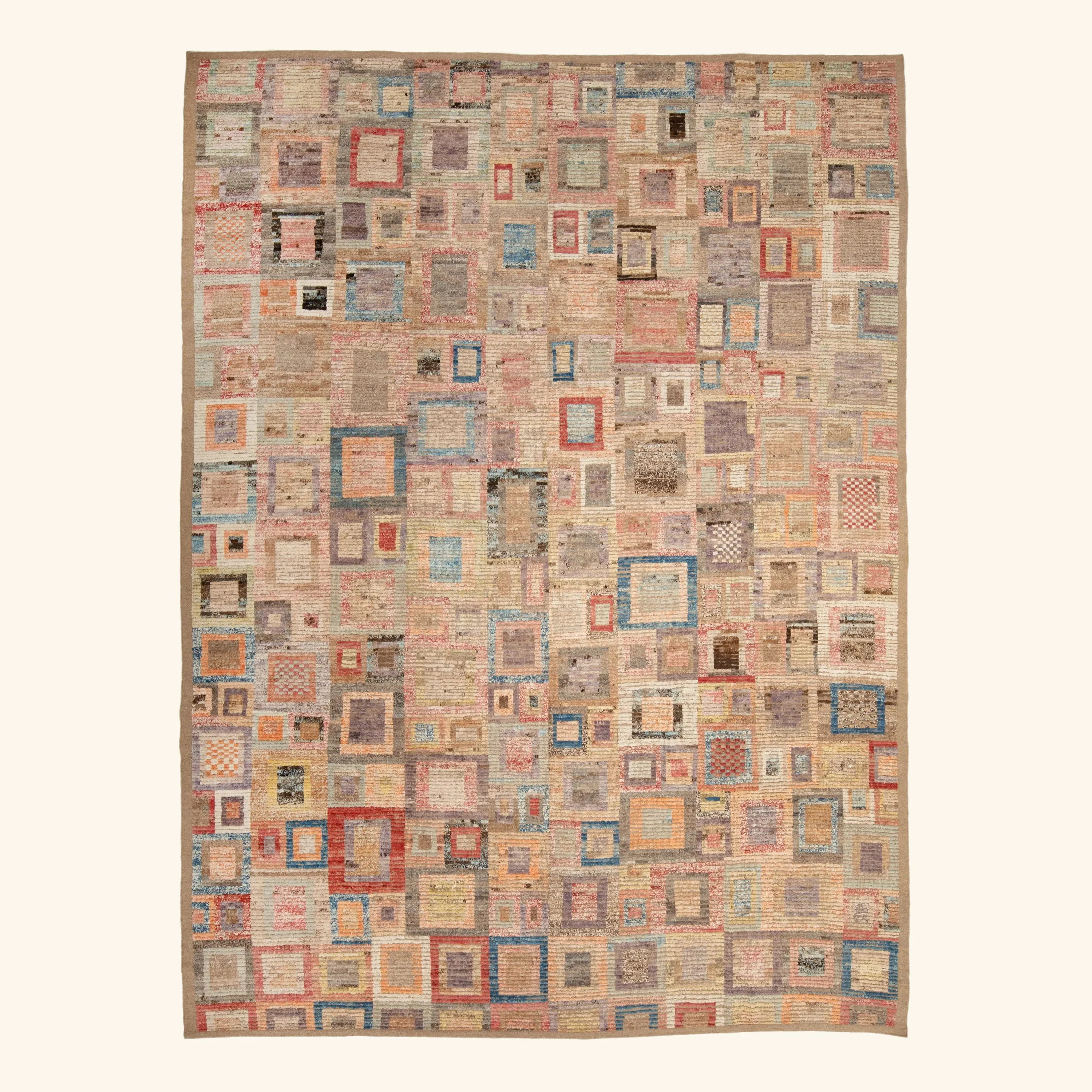 Multicolored Zameen Transitional Wool Rug - 10'2" x 14'2"