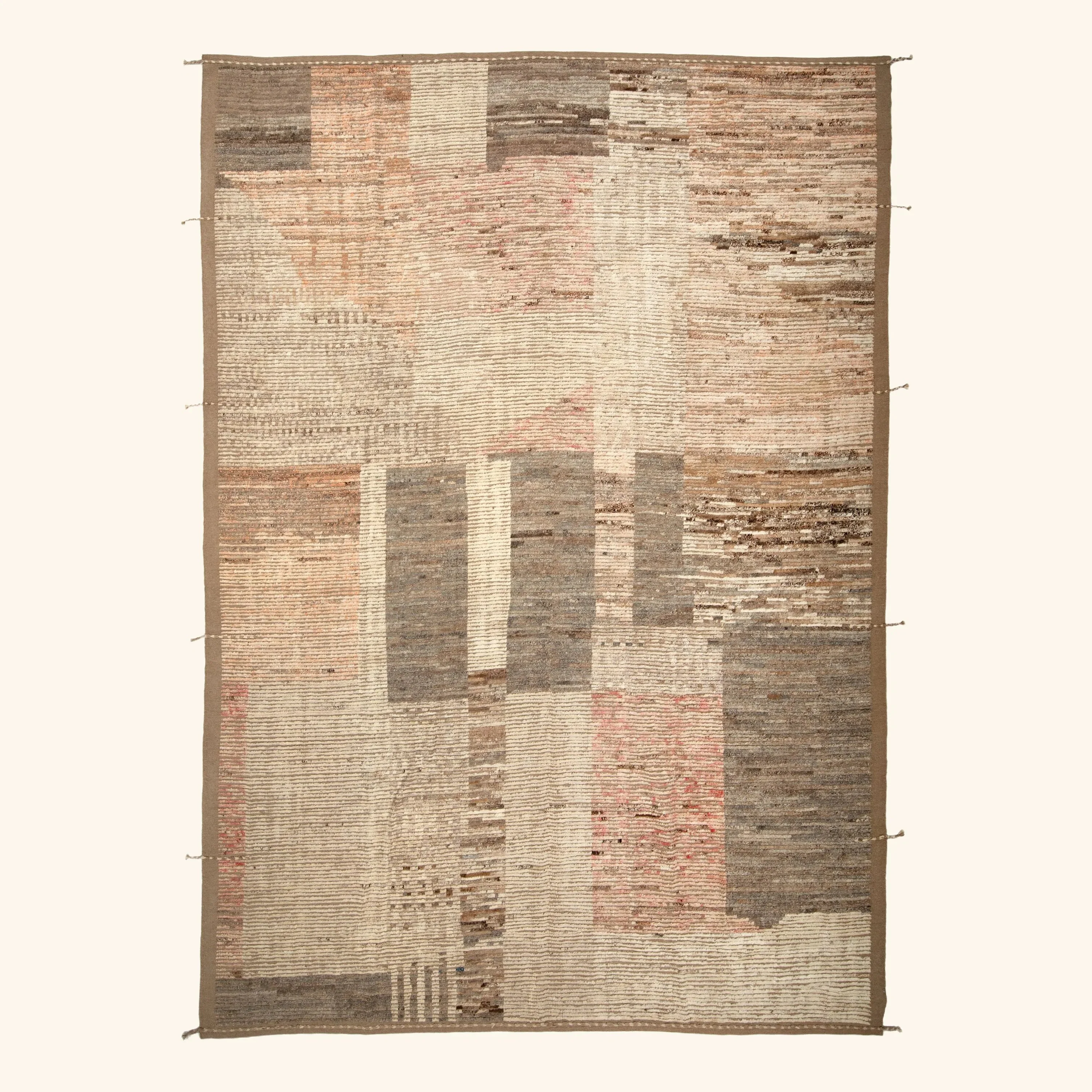 Brown Zameen Transitional Wool Rug - 10'2" x 14'6"