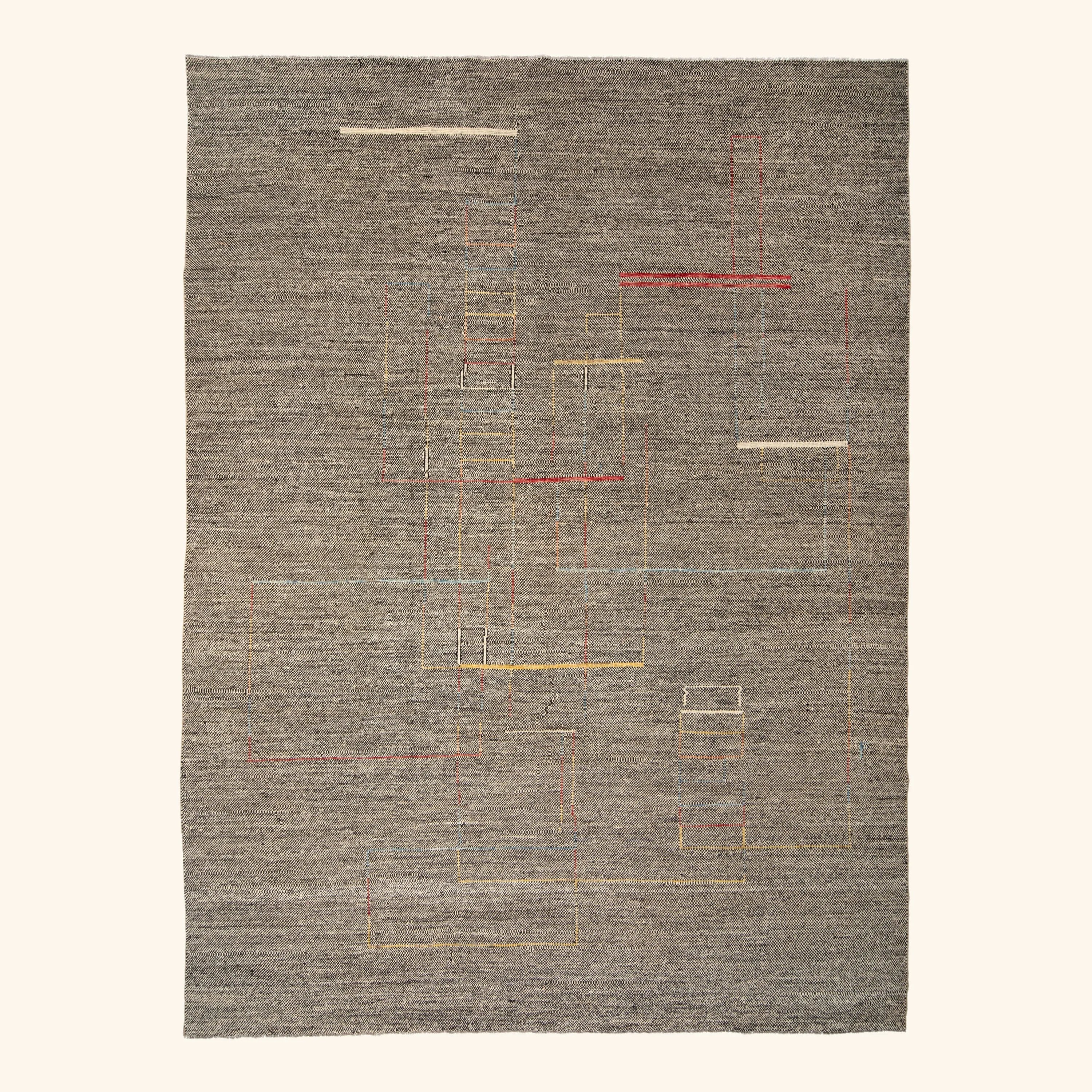 Grey Zameen Transitional Wool Rug - 10'5" x 13'11"