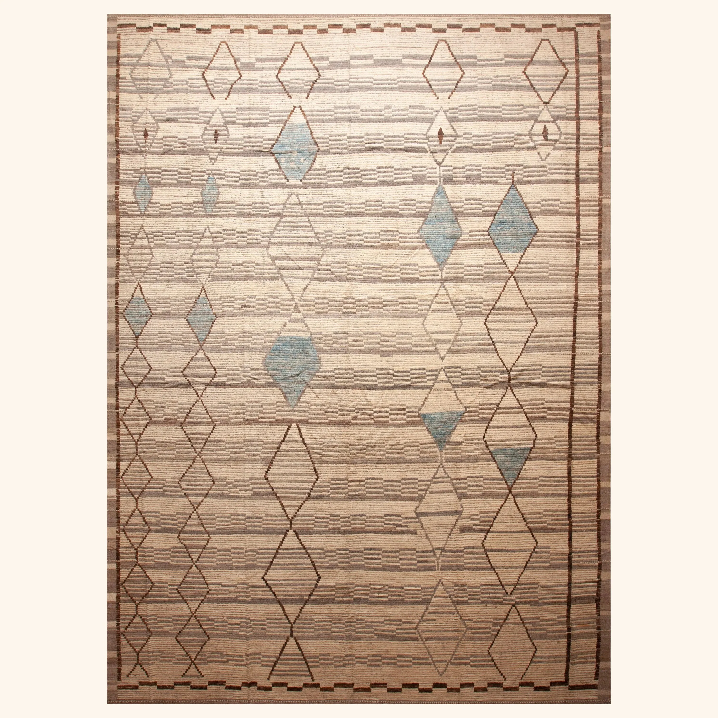 Brown Zameen Transitional Wool Rug - 13'7" x 18'6"