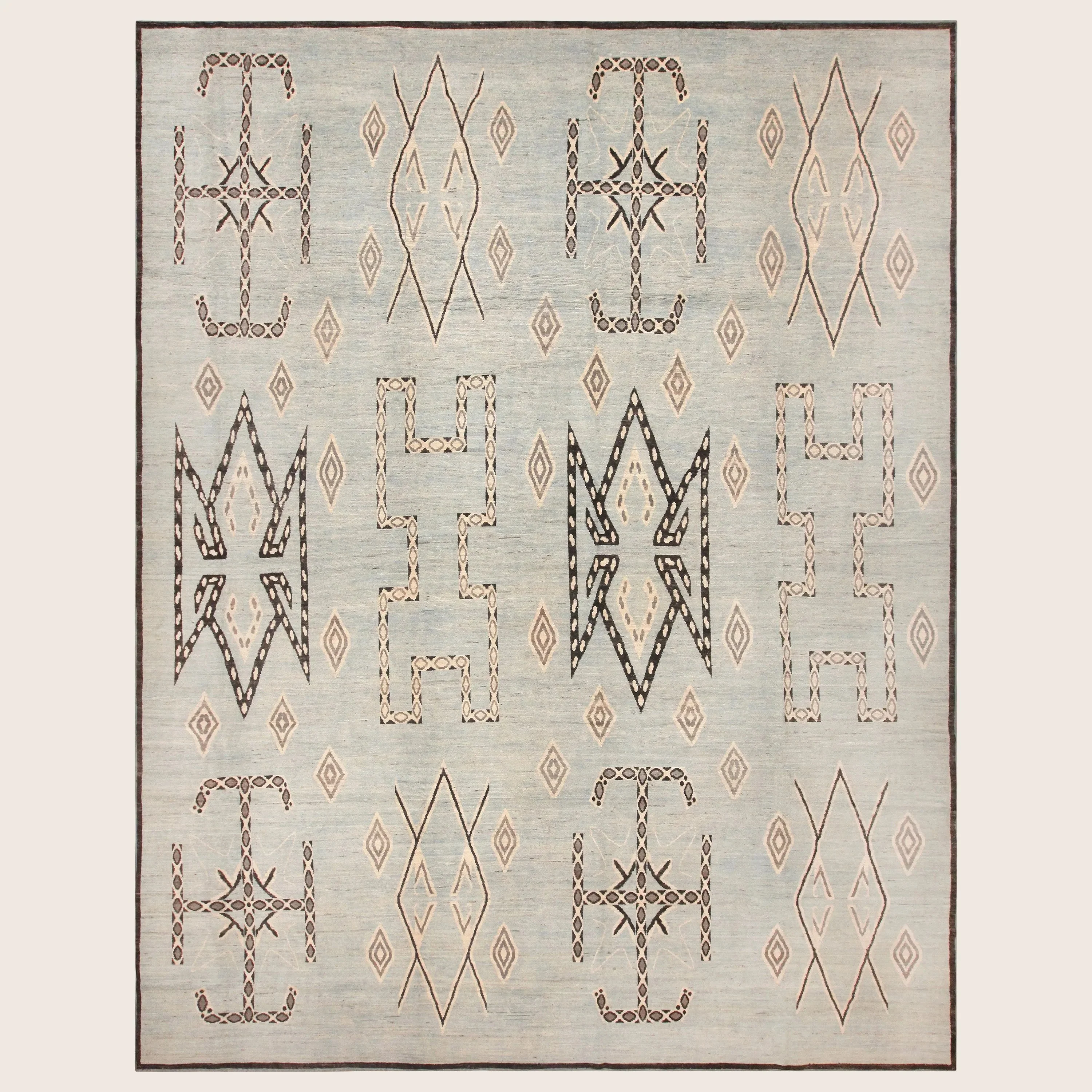 Blue Zameen Transitional Wool Rug - 14' x 18'