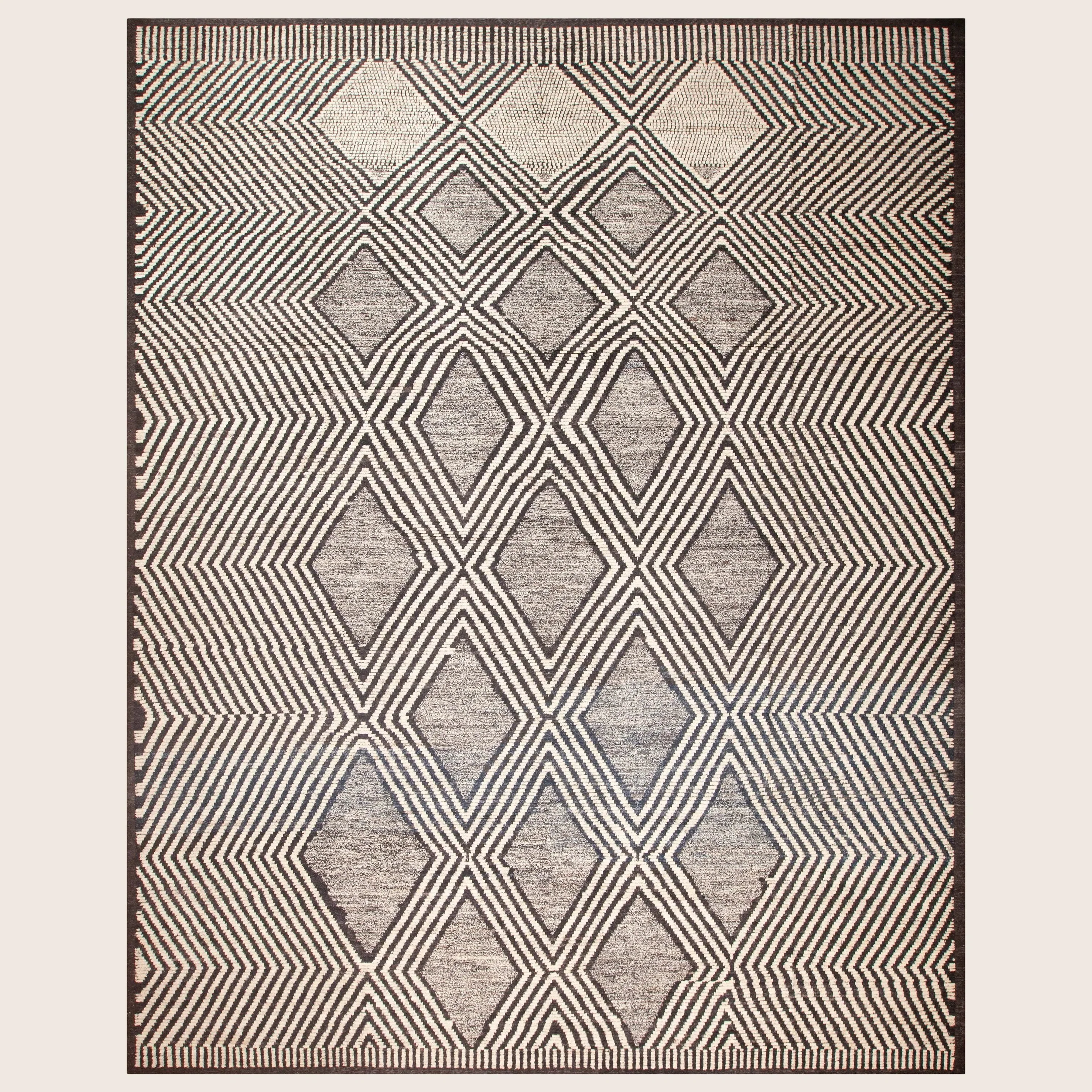 Black Zameen Transitional Wool Rug - 14'2" x 17'1"
