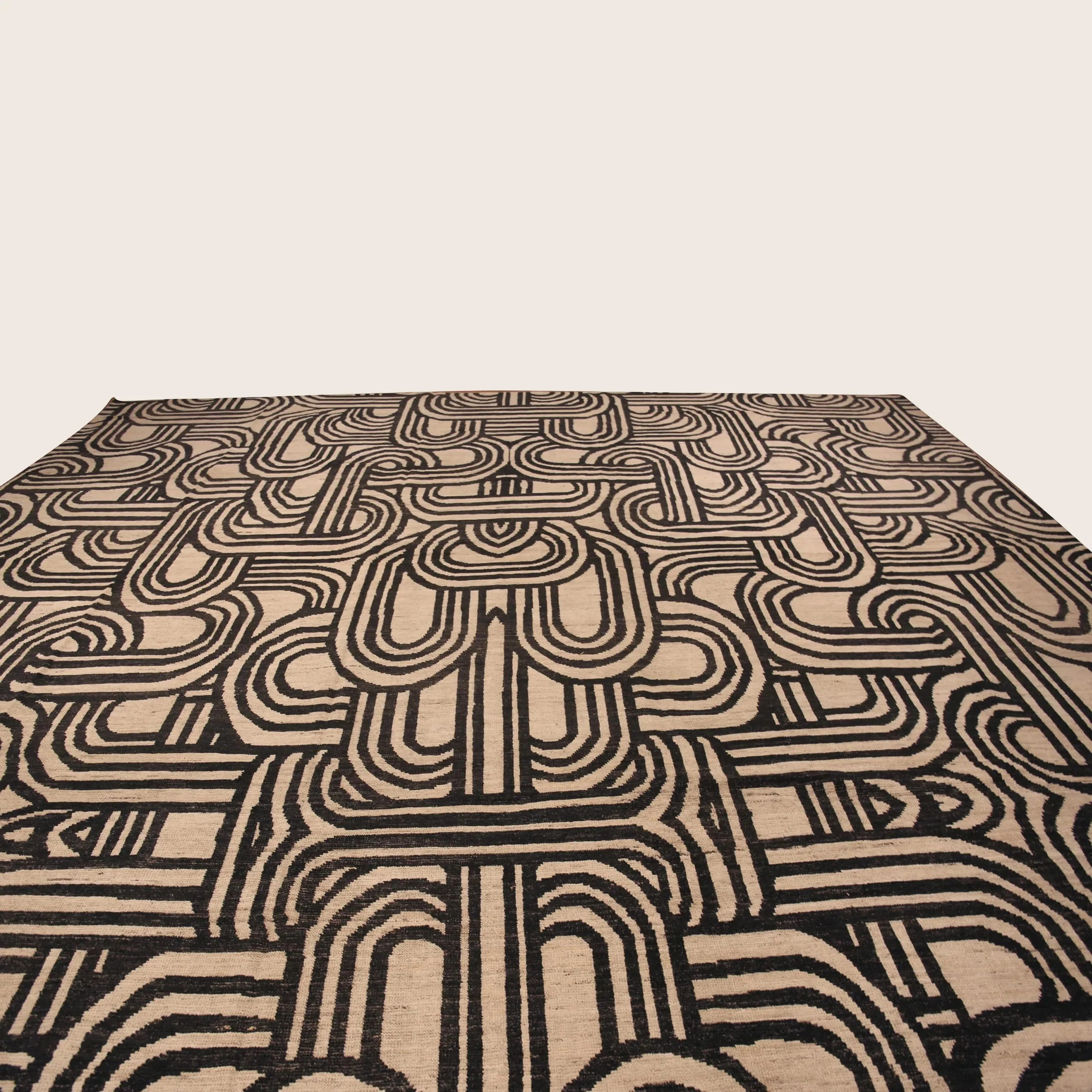 Black Zameen Transitional Wool Rug - 16'5" x 22'6" - Image 6