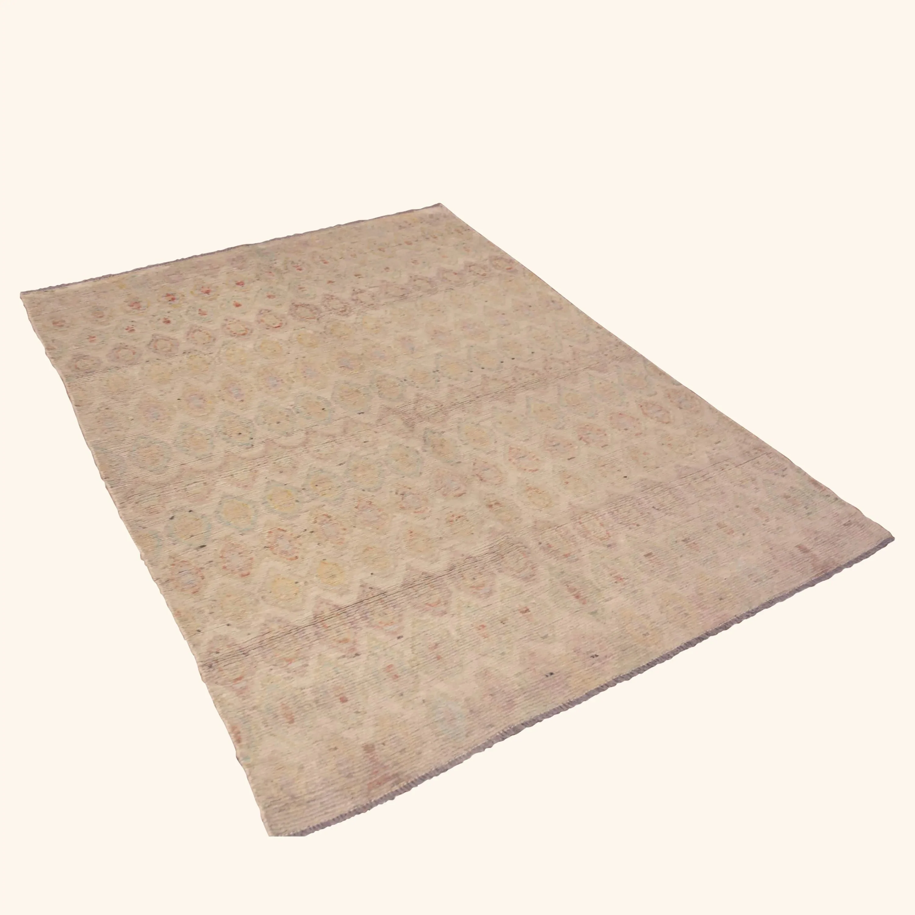 Beige Zameen Transitional Wool Rug - 4'10" x 6'5" - Image 8