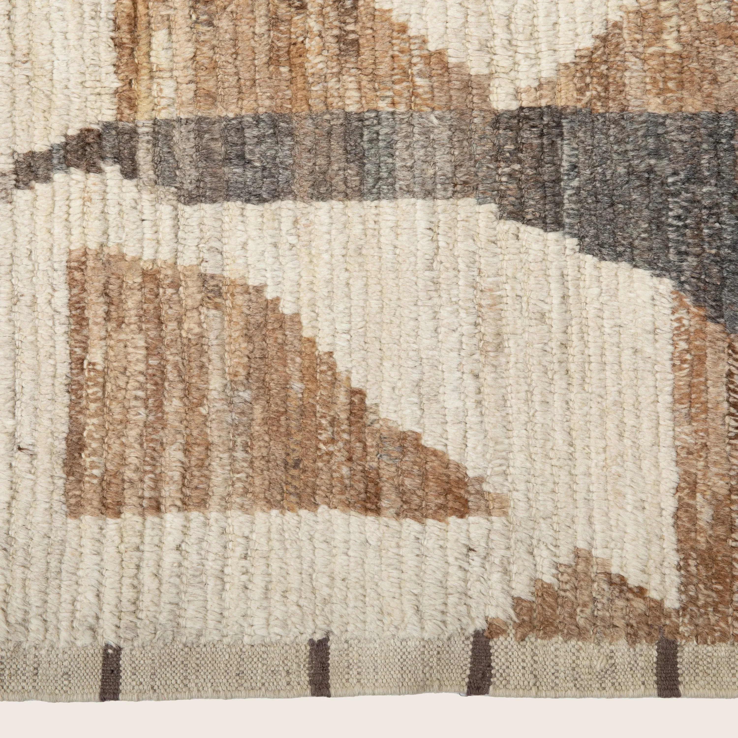 Brown & Blue Zameen Transitional Wool Rug - 5'11" x 9'5" - Image 5