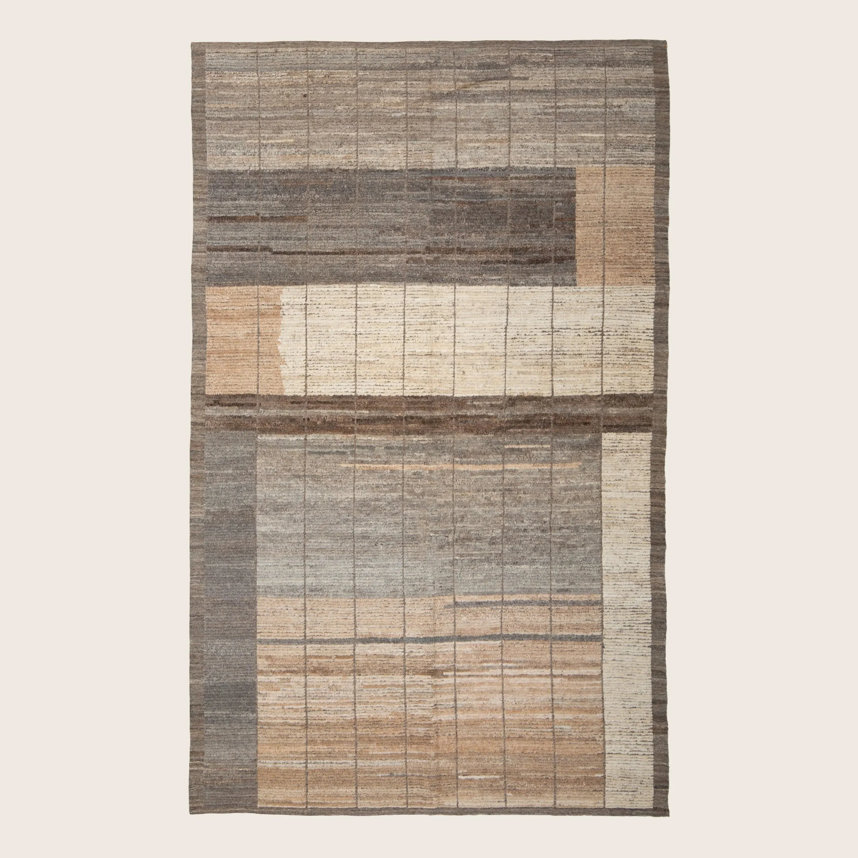 Brown Zameen Transitional Wool Rug - 6'8" x 10'2"