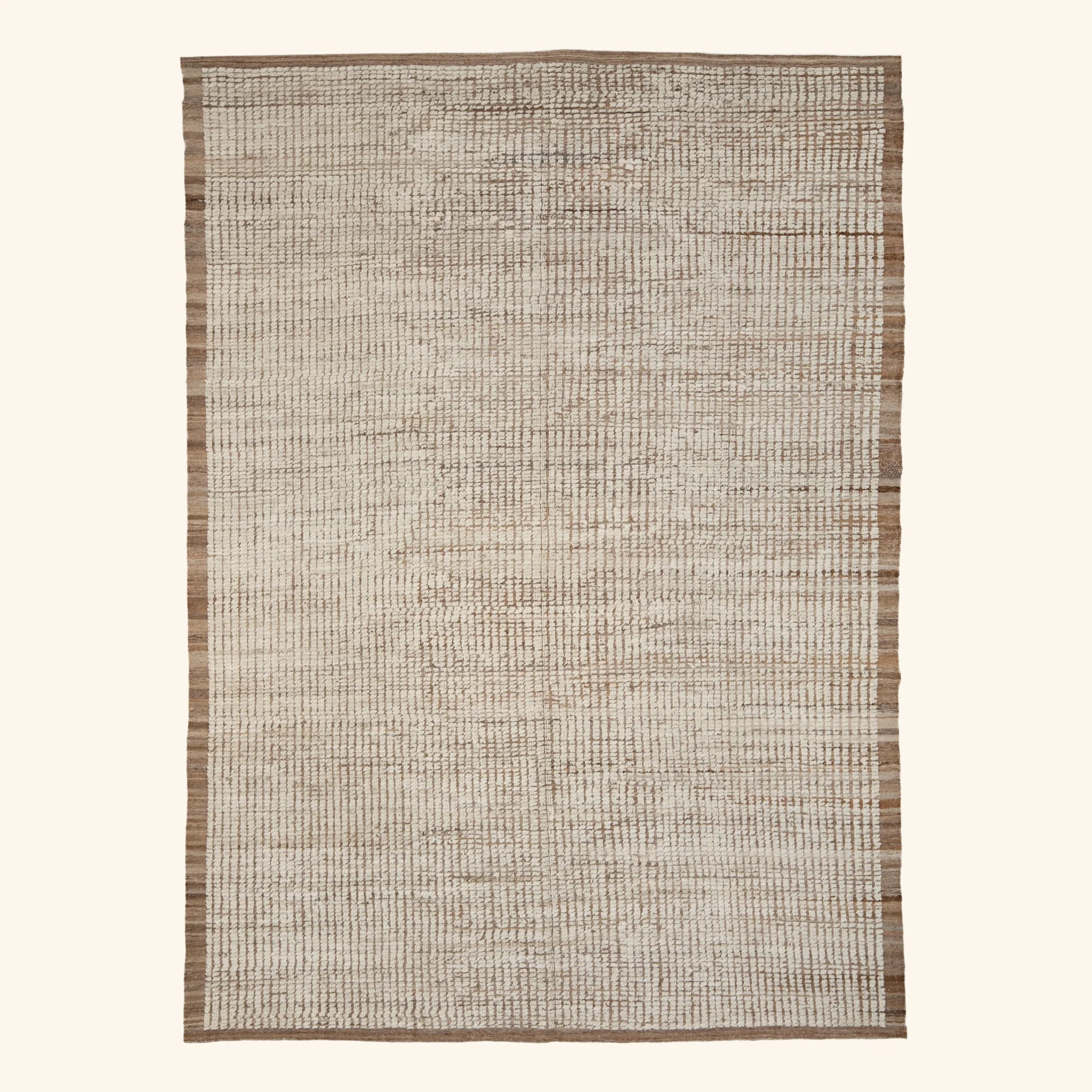 Brown Zameen Transitional Wool Rug - 7'2" x 10'2"
