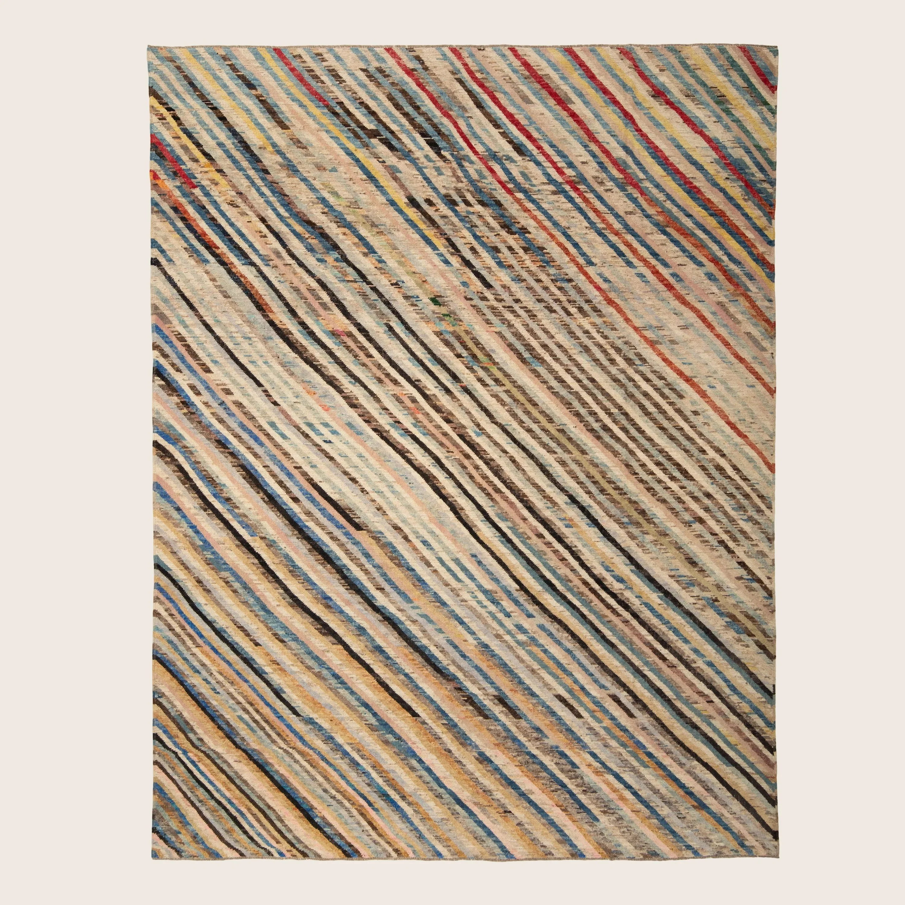 Multicolored Zameen Transitional Wool Rug - 9'2" x 11'6"