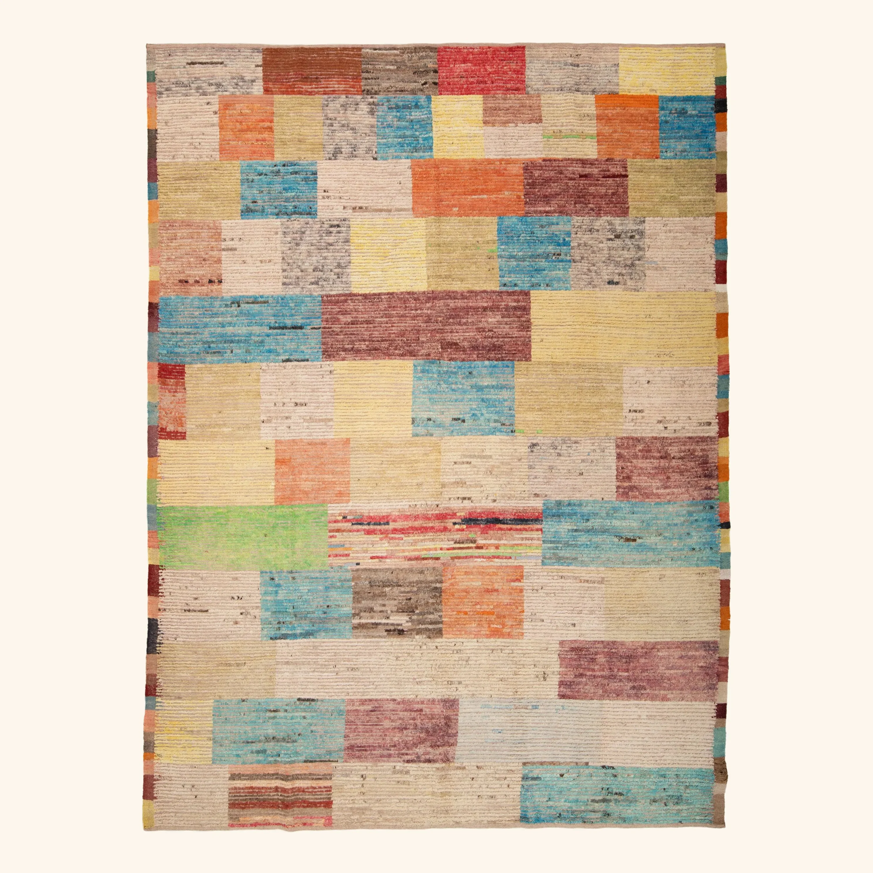 Multicolored Zameen Transitional Wool Rug - 9'3" x 11'6"