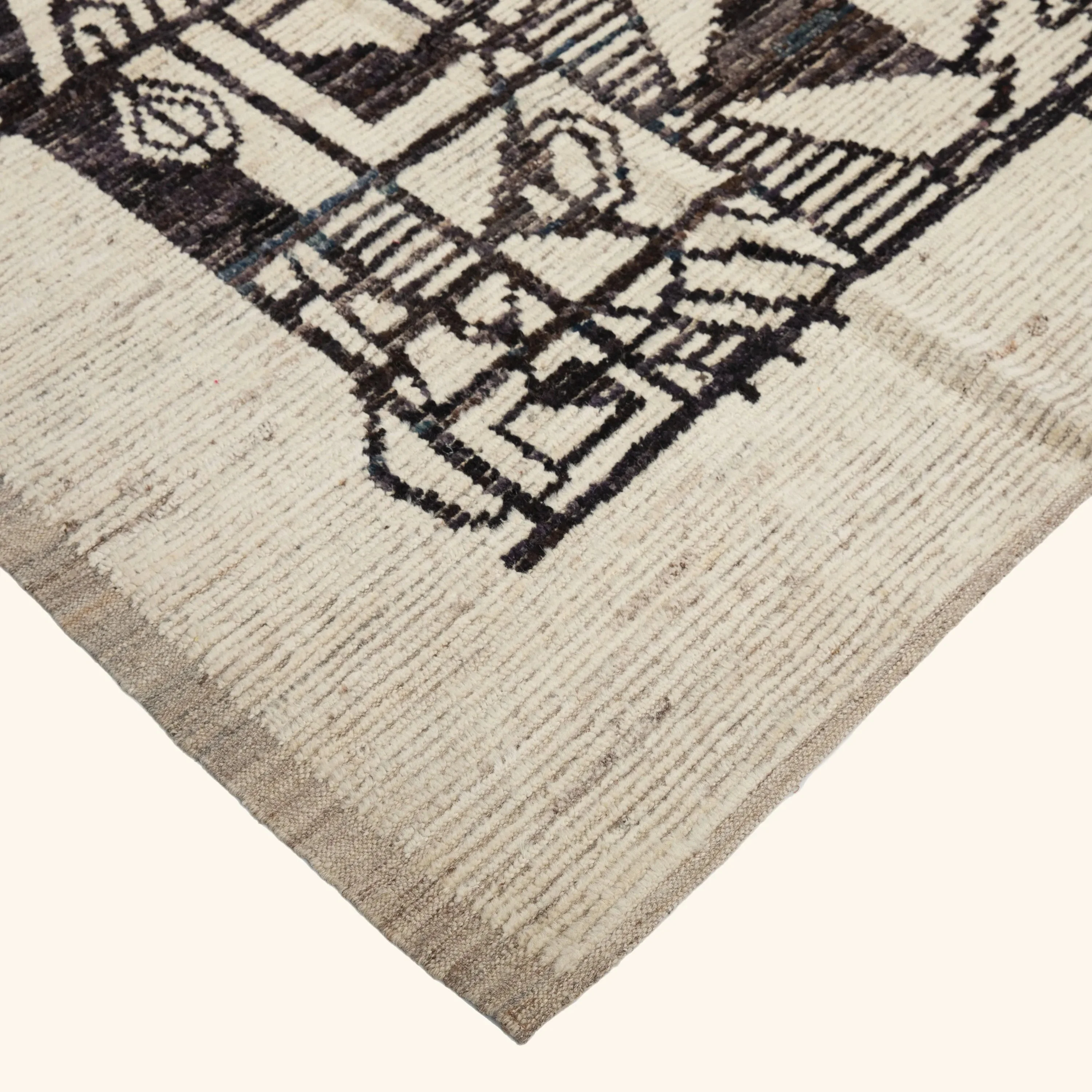 Black & White Zameen Transitional Wool Rug - 9'4" x 11'8" - Image 3
